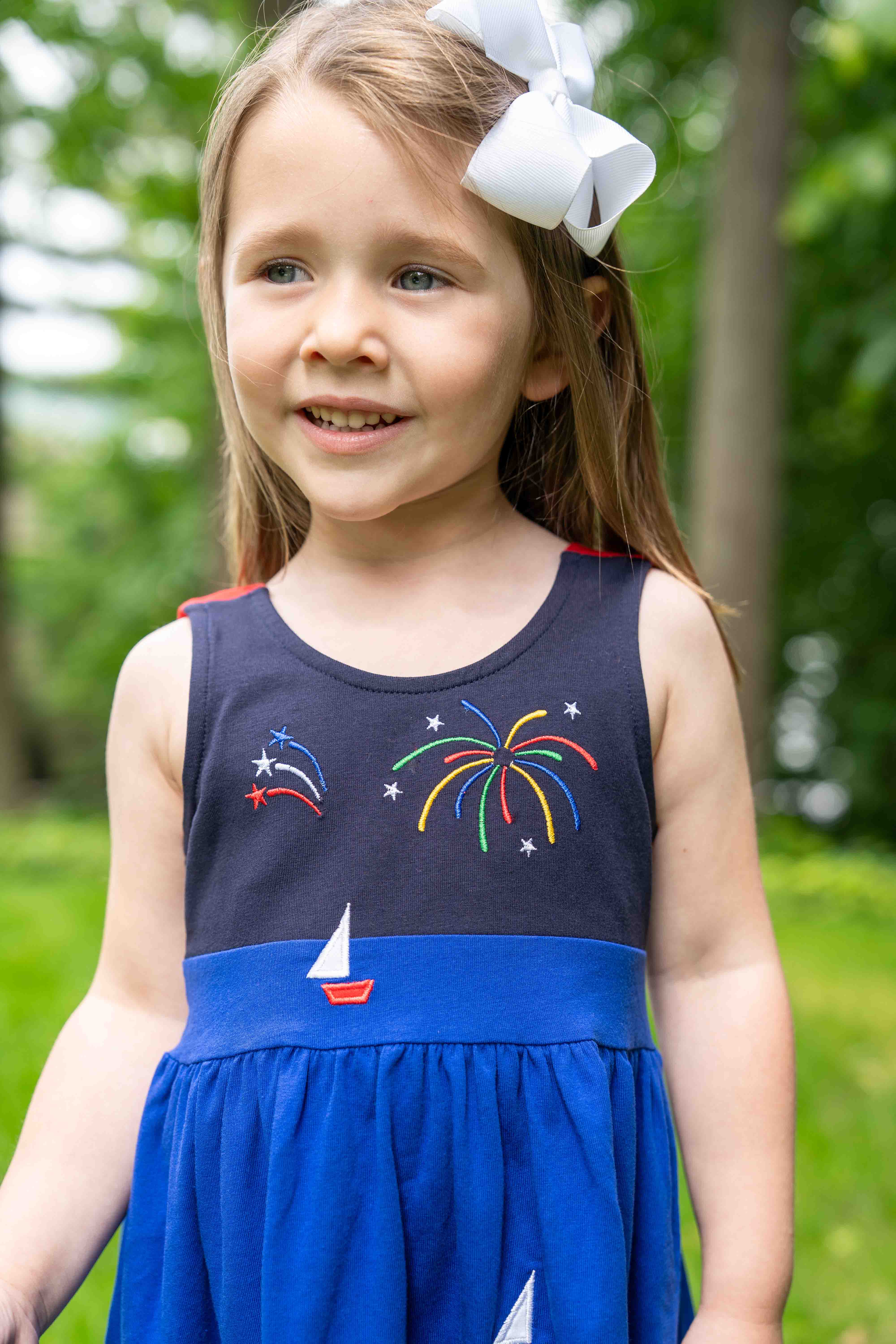 Knit Dress With Boats And Fireworks