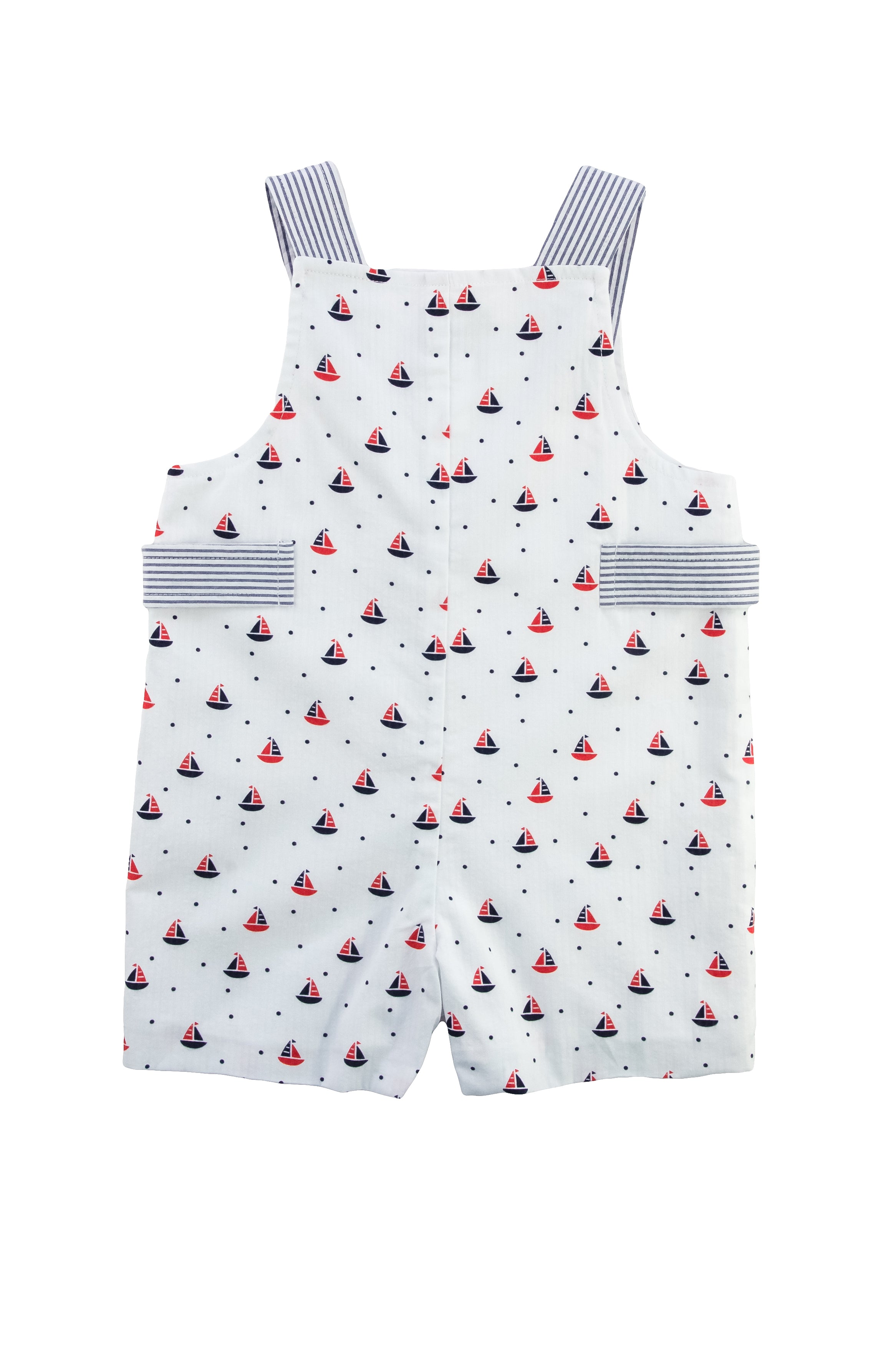Printed Seersucker Shortall With Anchor