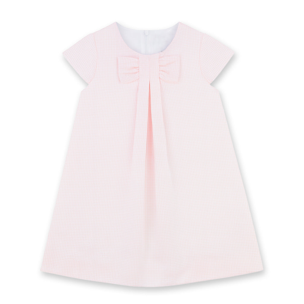 Pique Dress With Pleat And Bow