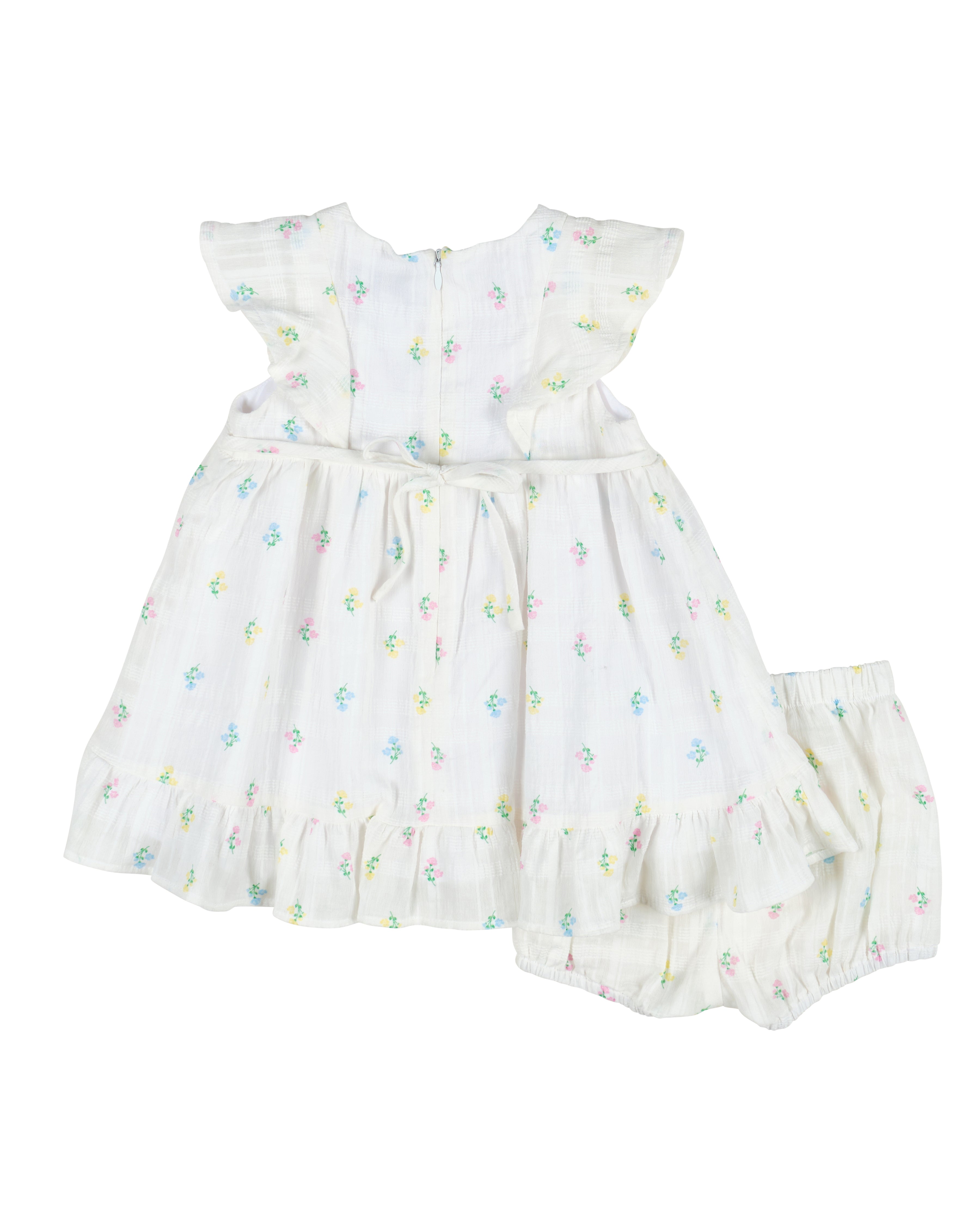 back view of dress with bloomer flat