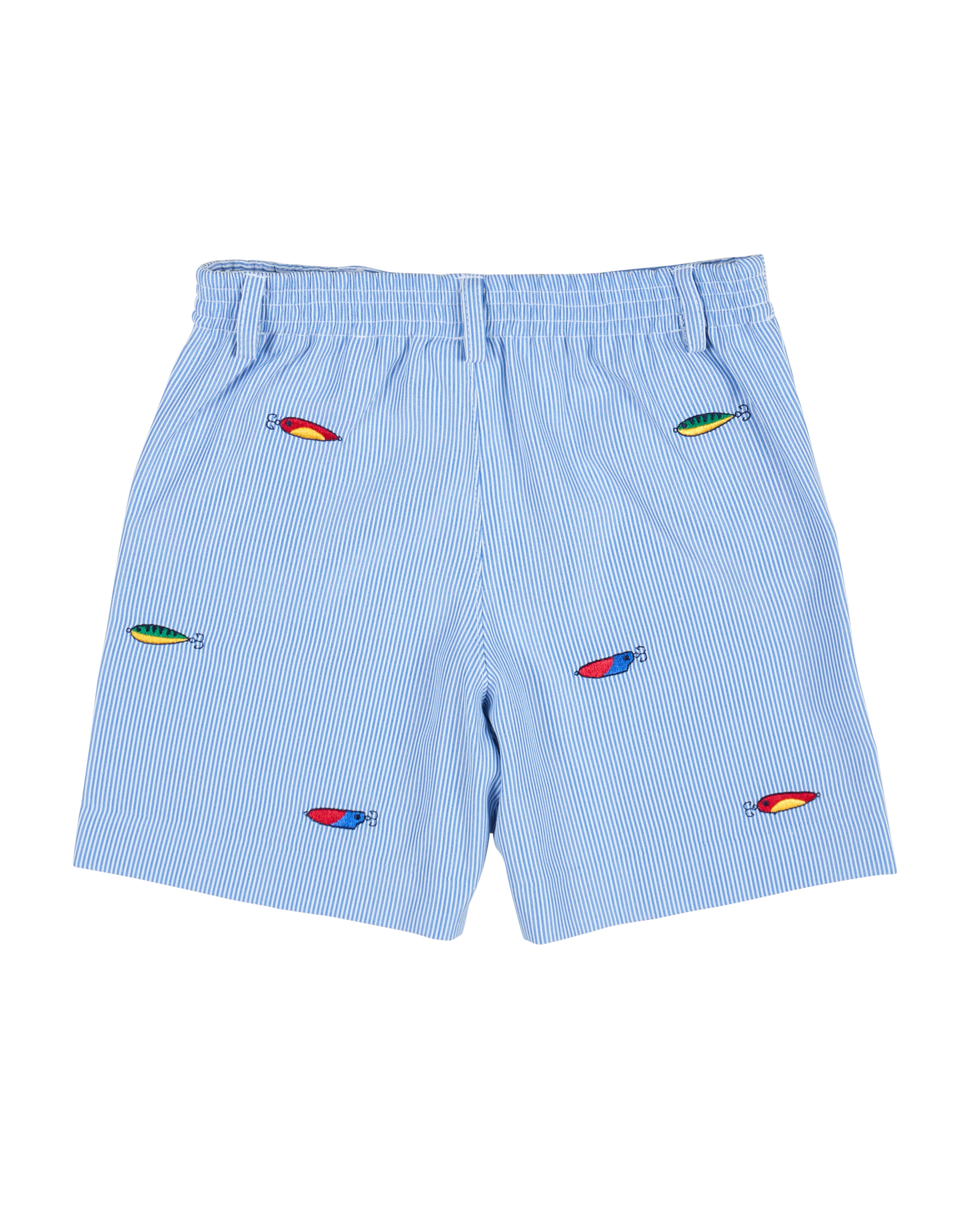 Jr. Cord Short W/Embroidered Fishing Lures
