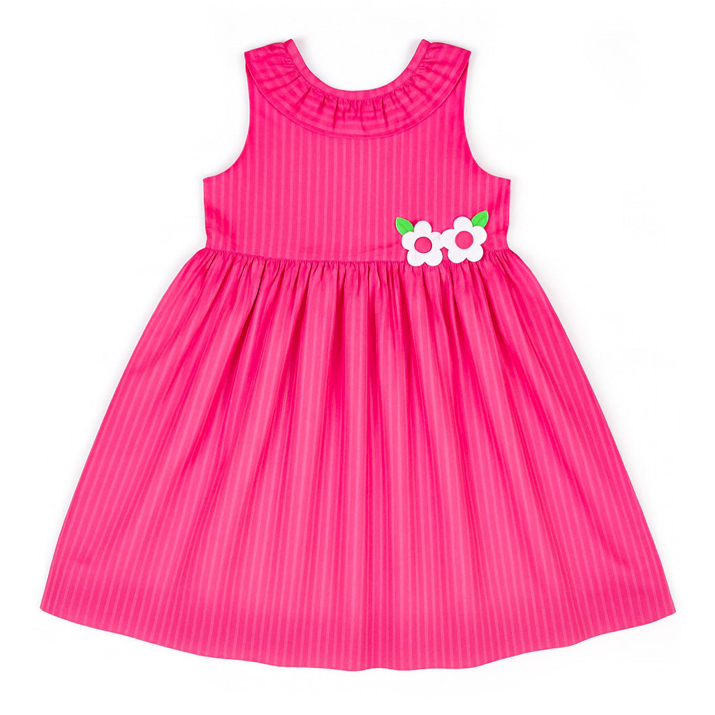 Shimmer Stripe Lawn Dress With Flowers
