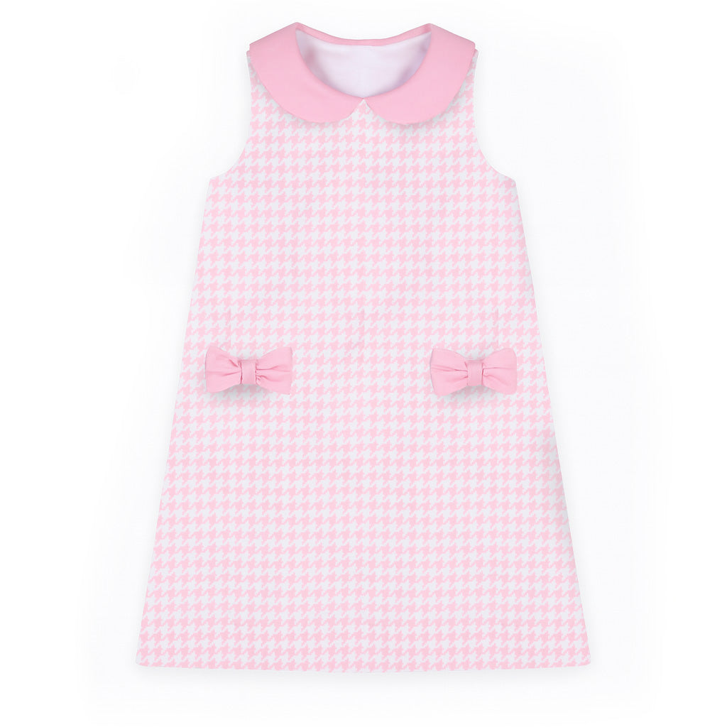Houndstooth Dress with Bow Pockets
