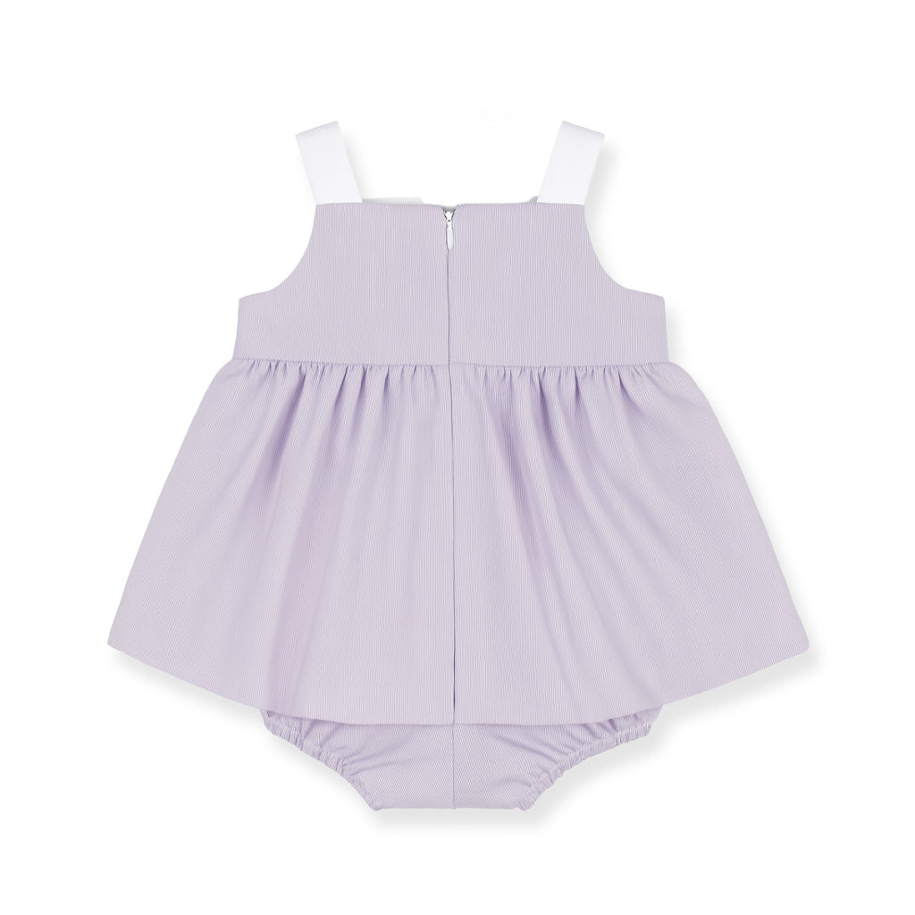 Pincord Romper with Flowers