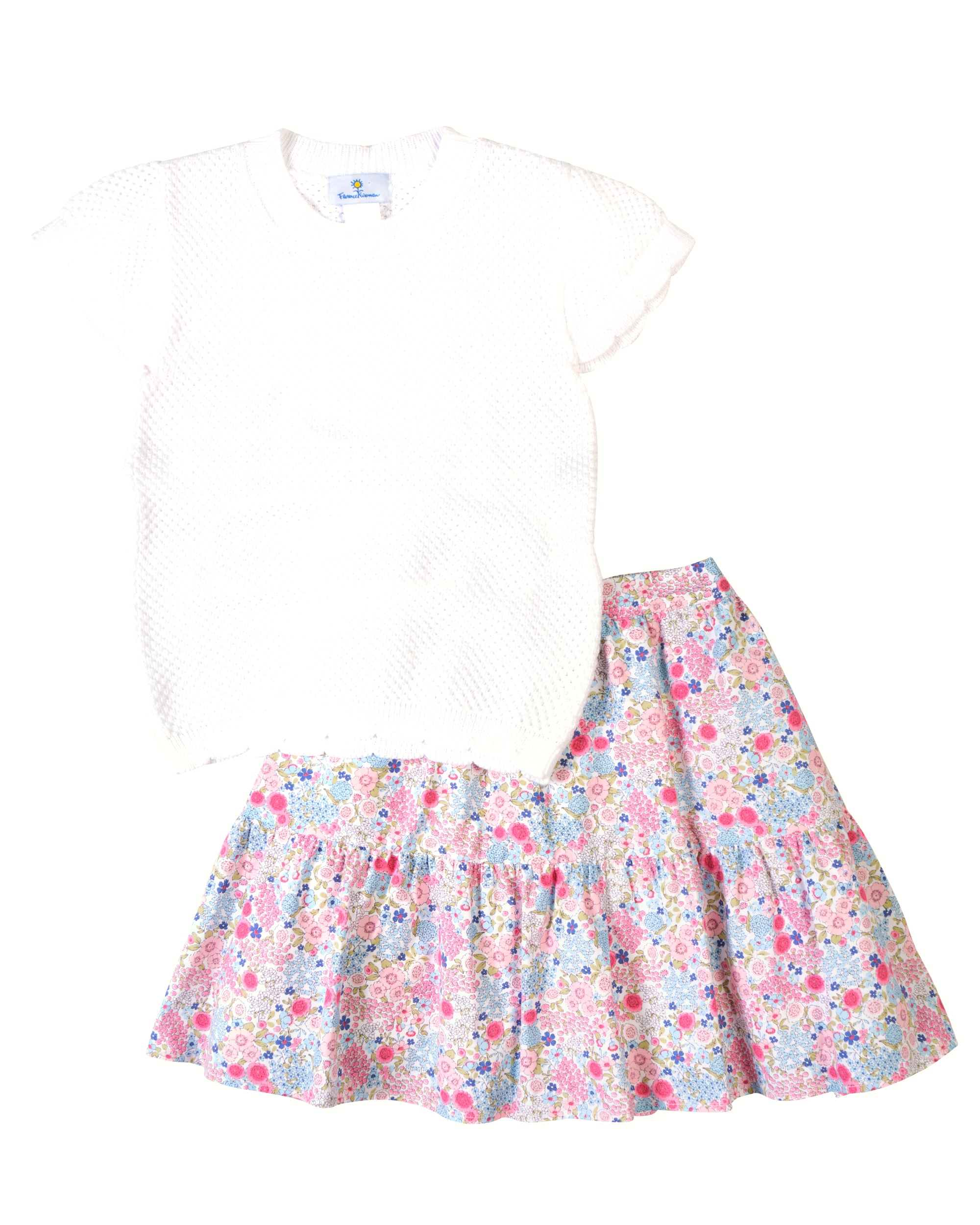 Short Sleeve Sweater with Scallop Edges
