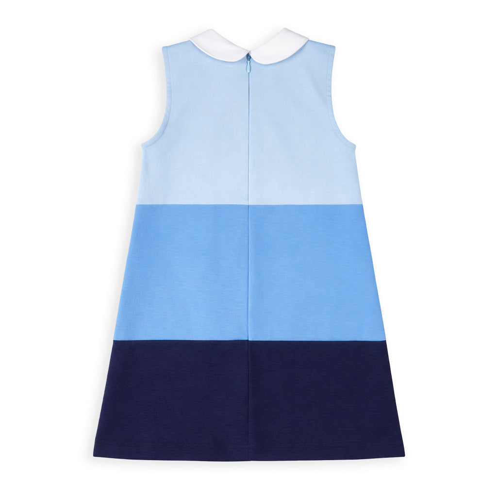 Colorblock Knit Dress With Flower