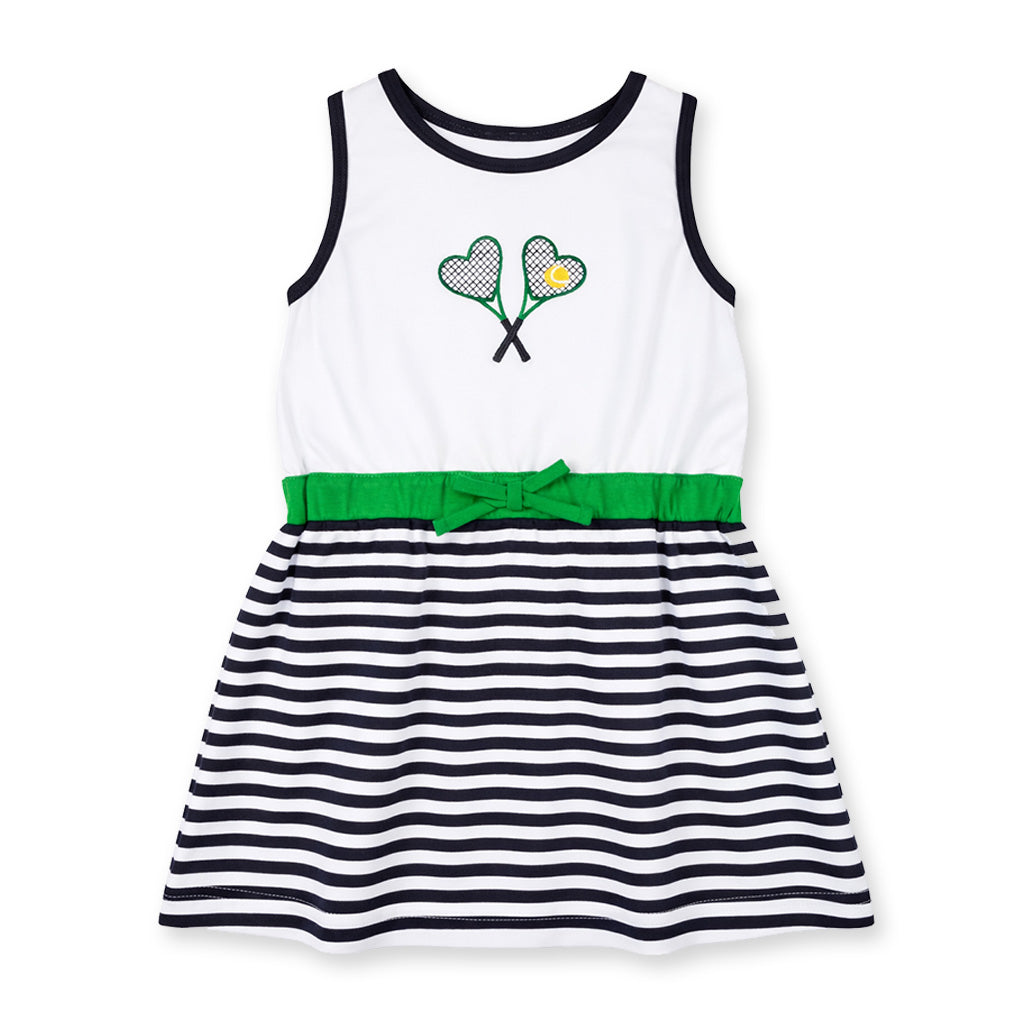 Stripe Knit Dress with Tennis Rackets