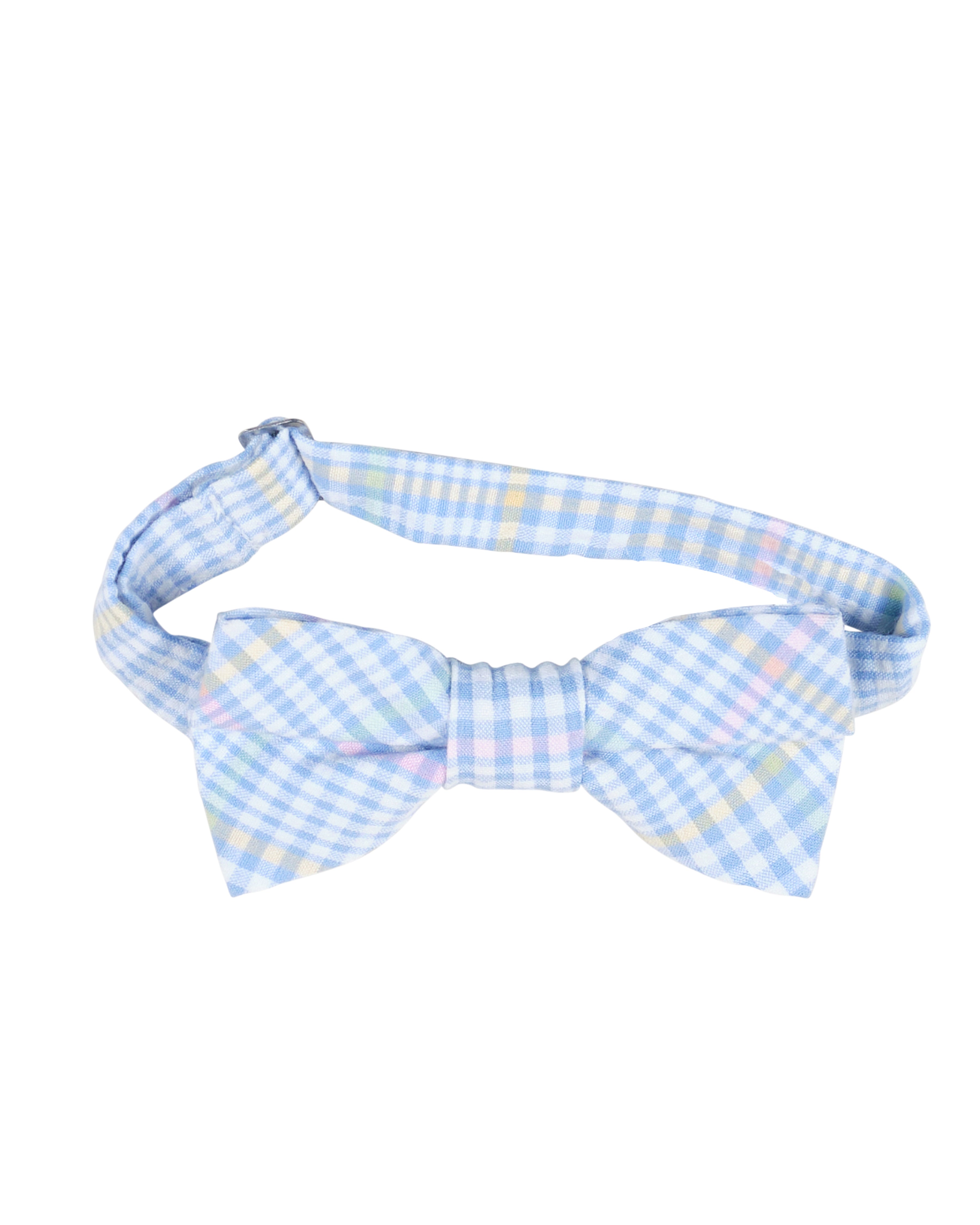 Plaid Seersucker Adjustable Bow Tie
