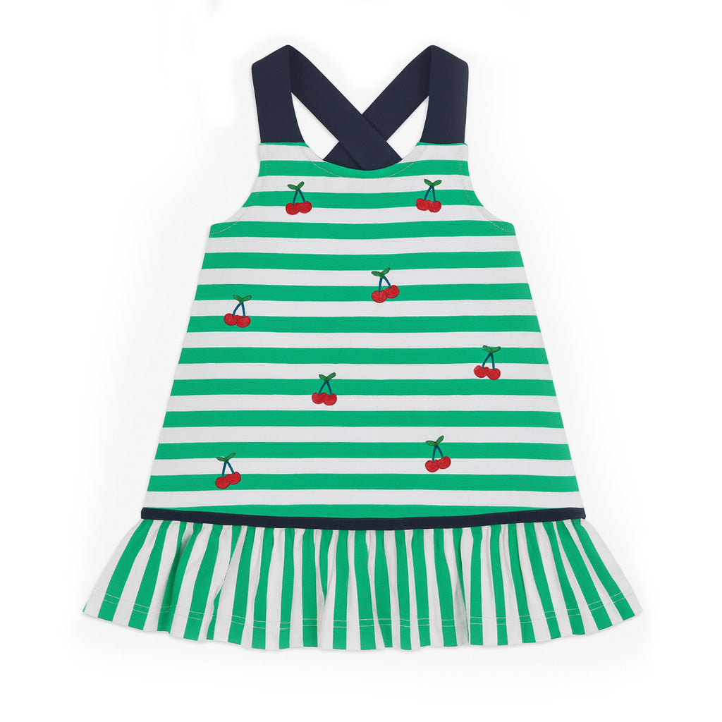 Stripe Knit Dress With Cherries