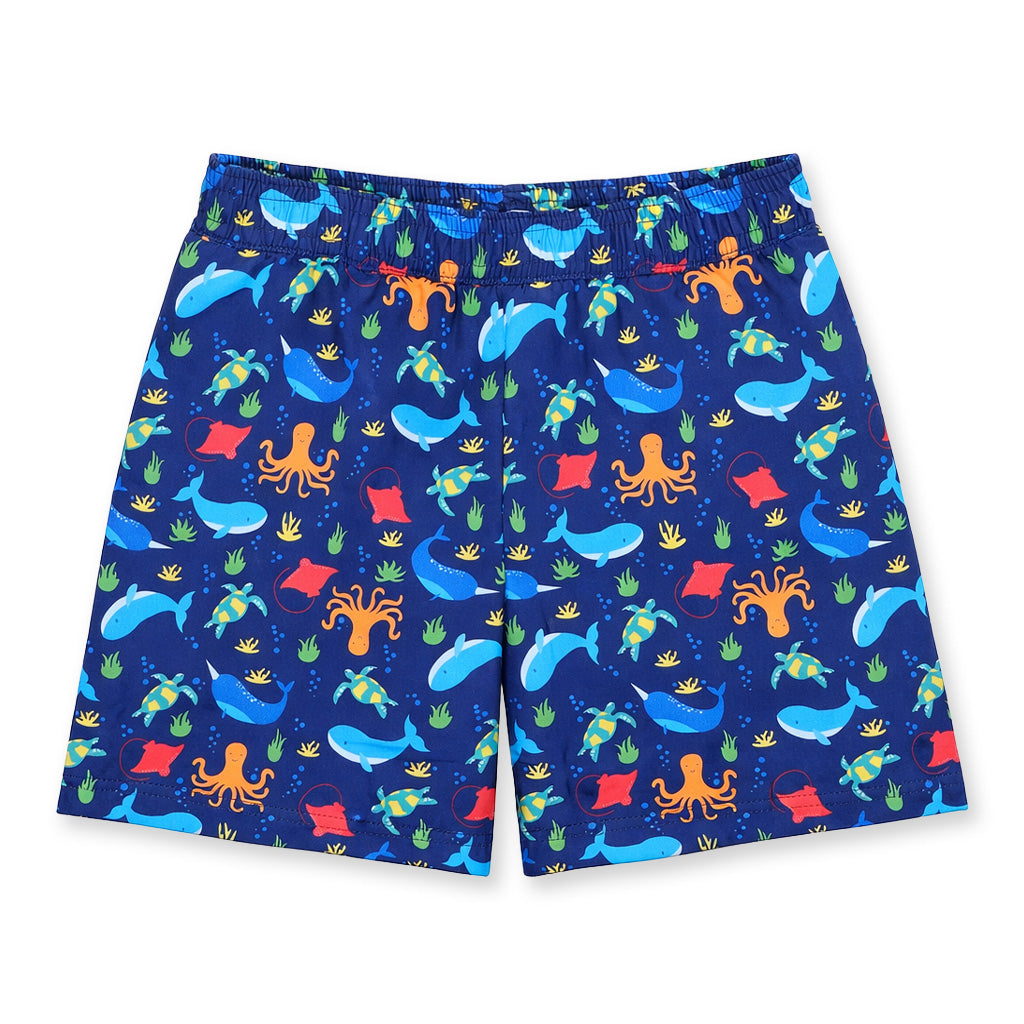 Under The Sea Print Swim Trunk