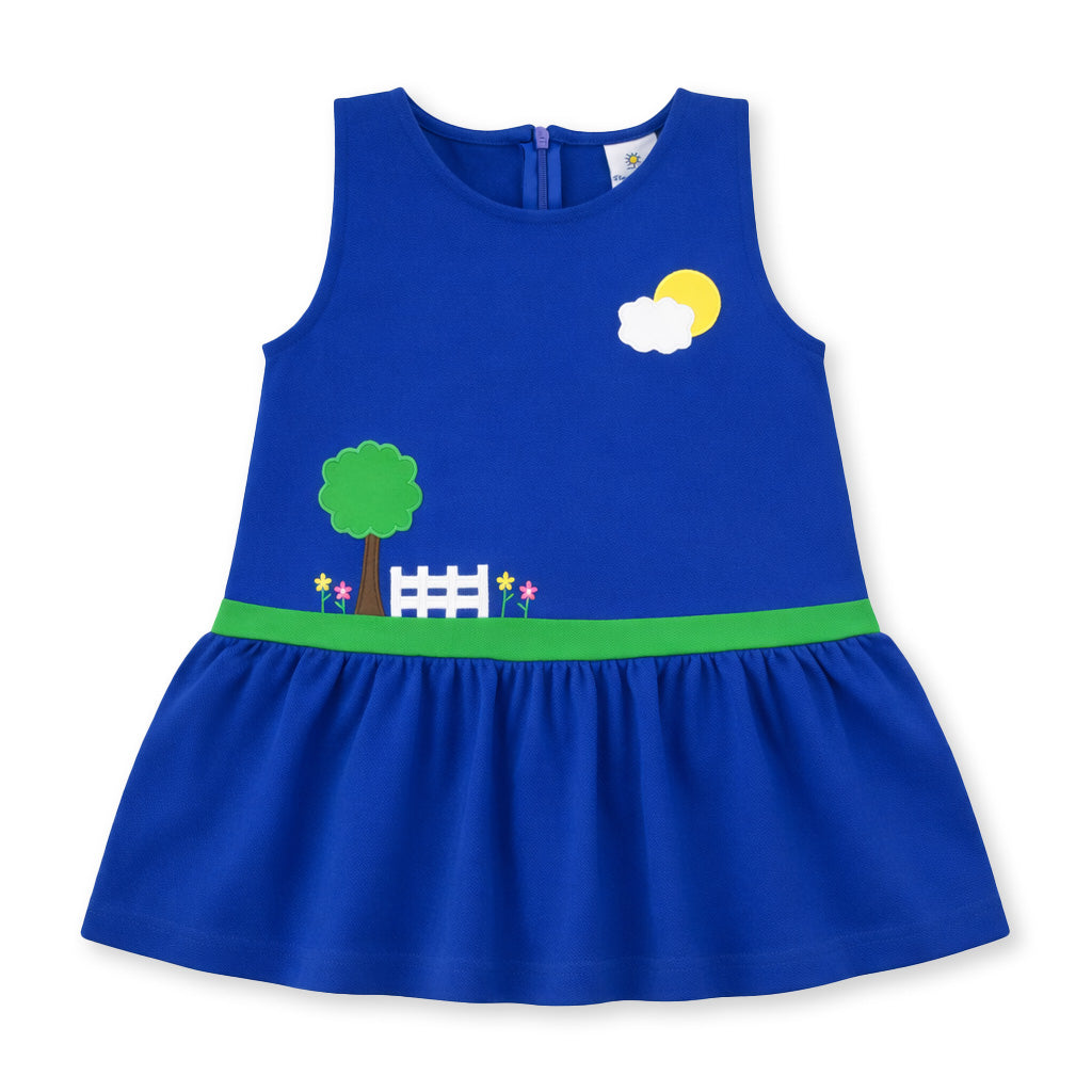Pique Knit Jumper with Garden Scene