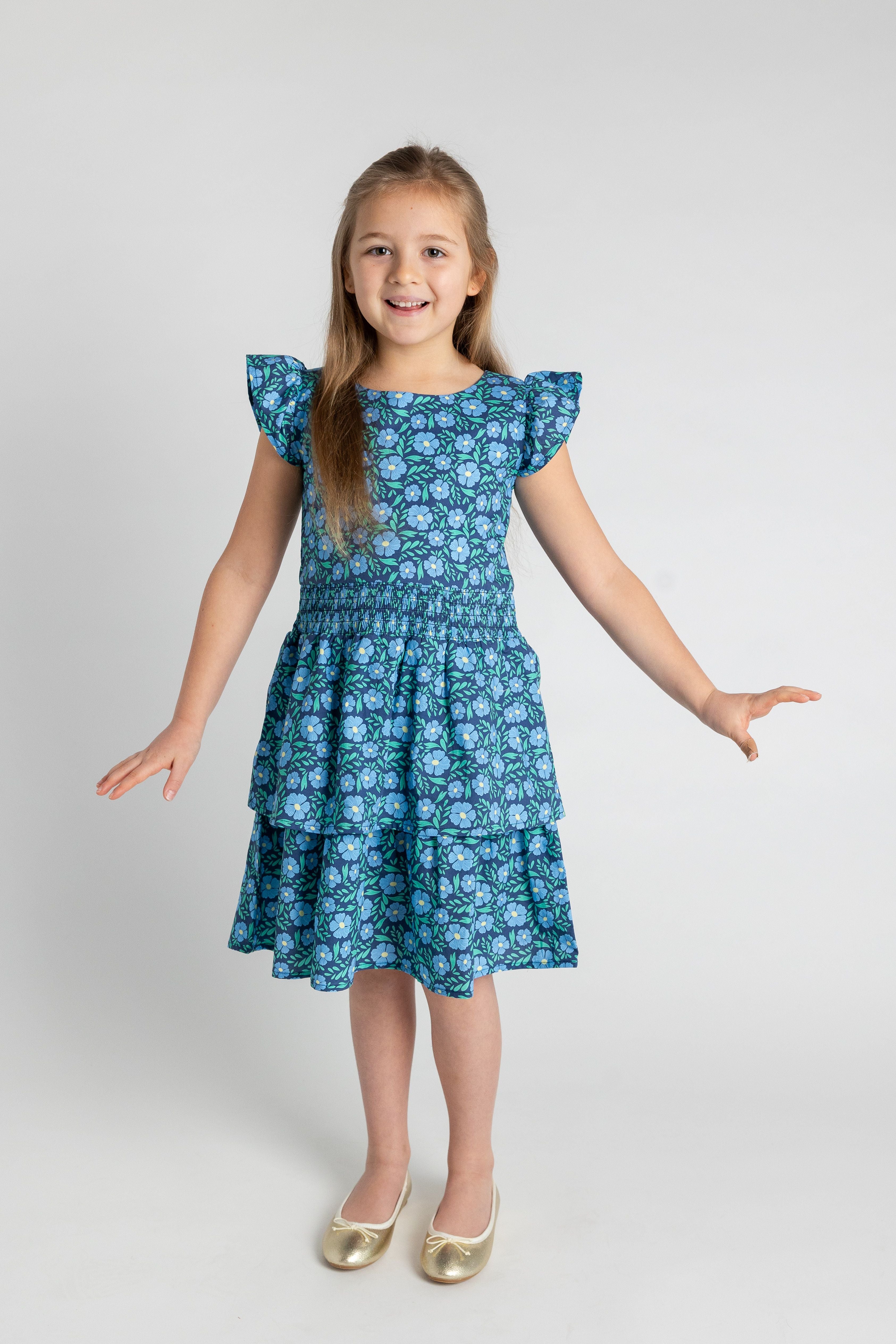 Floral Print Dress With Waist Rouching