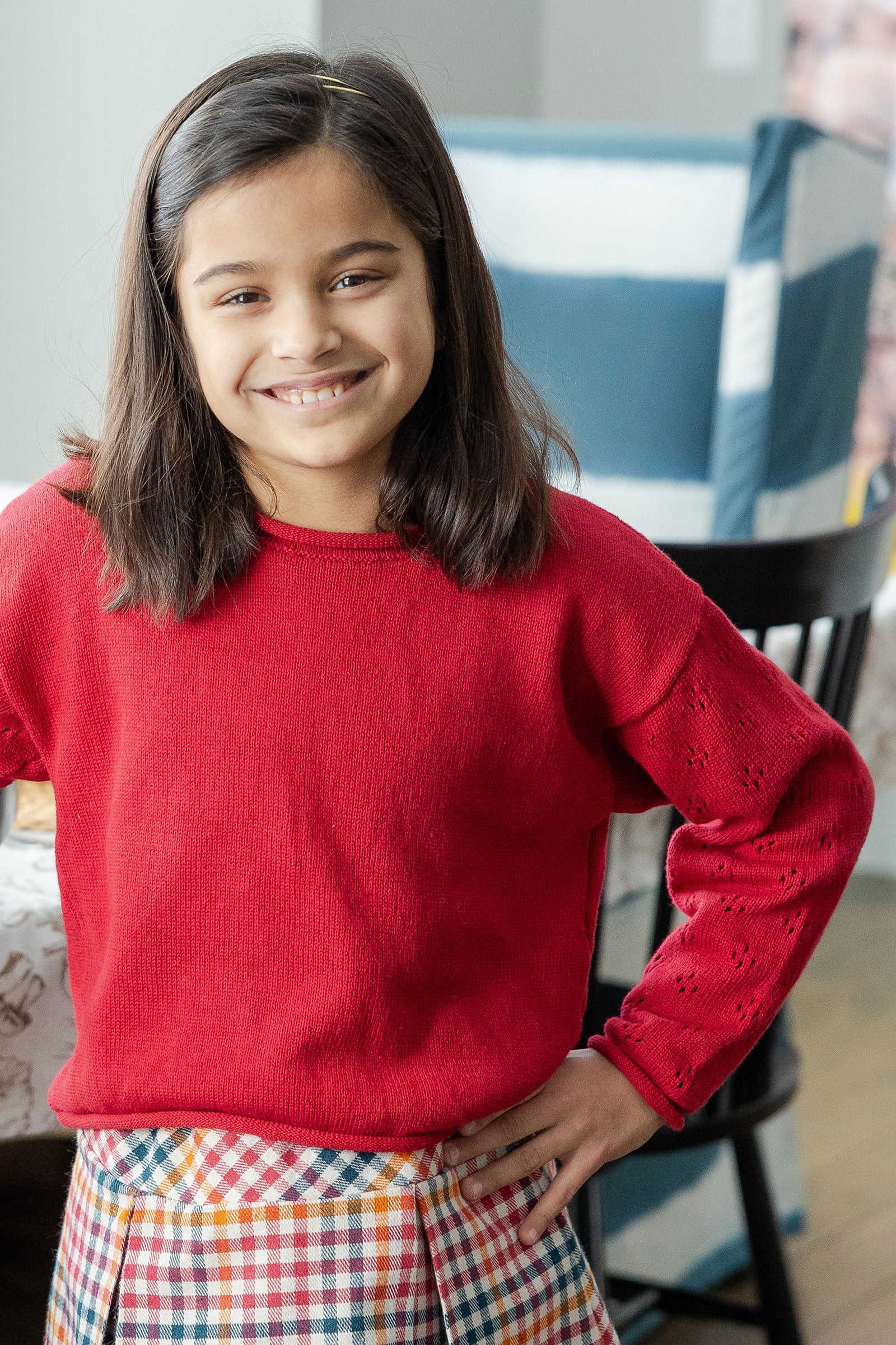 Sweater with Textured Sleeves