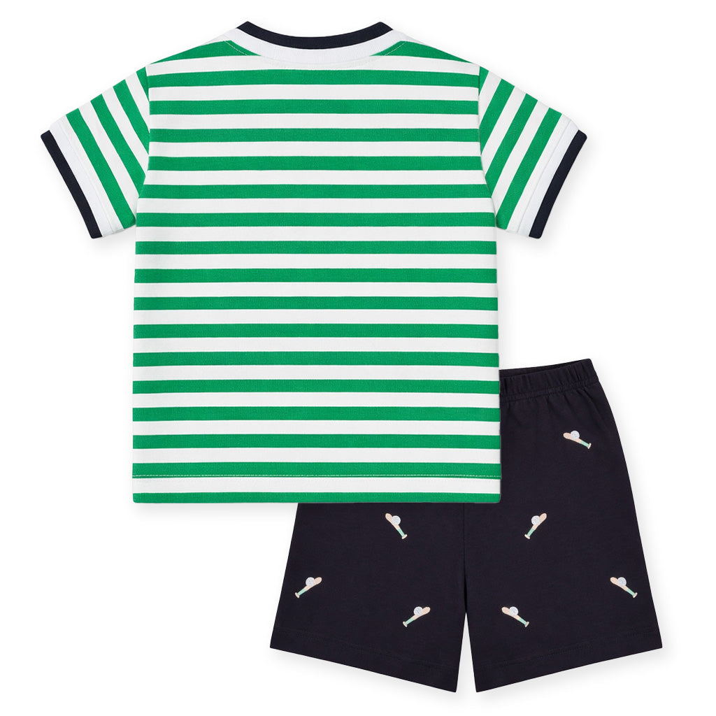 Knit Short Set With Baseball Field
