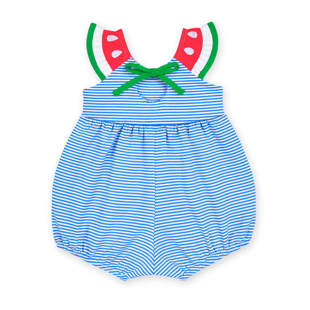 Seersucker Swimsuit With Watermelon