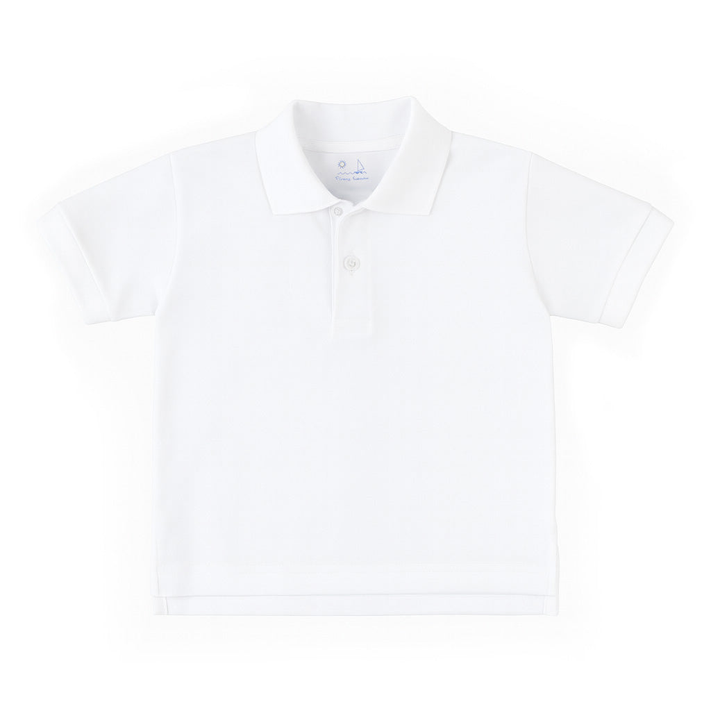 White polo shirt on a white background