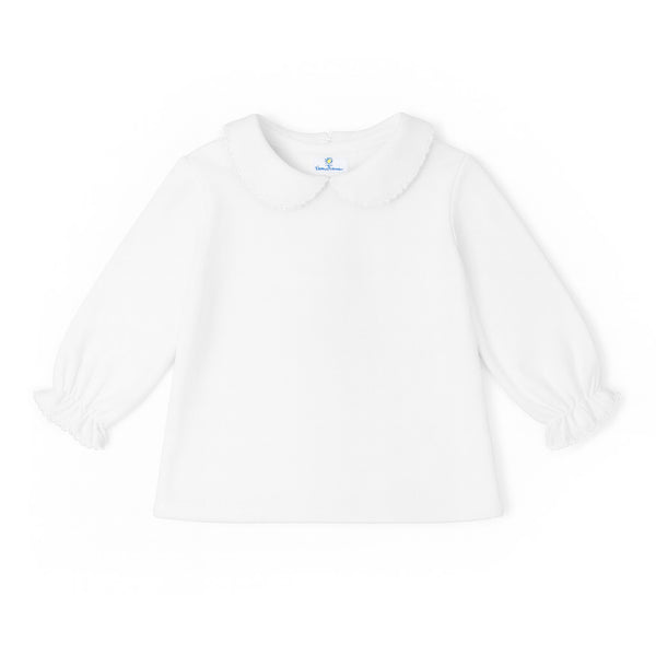 White Knit Blouse With White Picot – Florence Eiseman