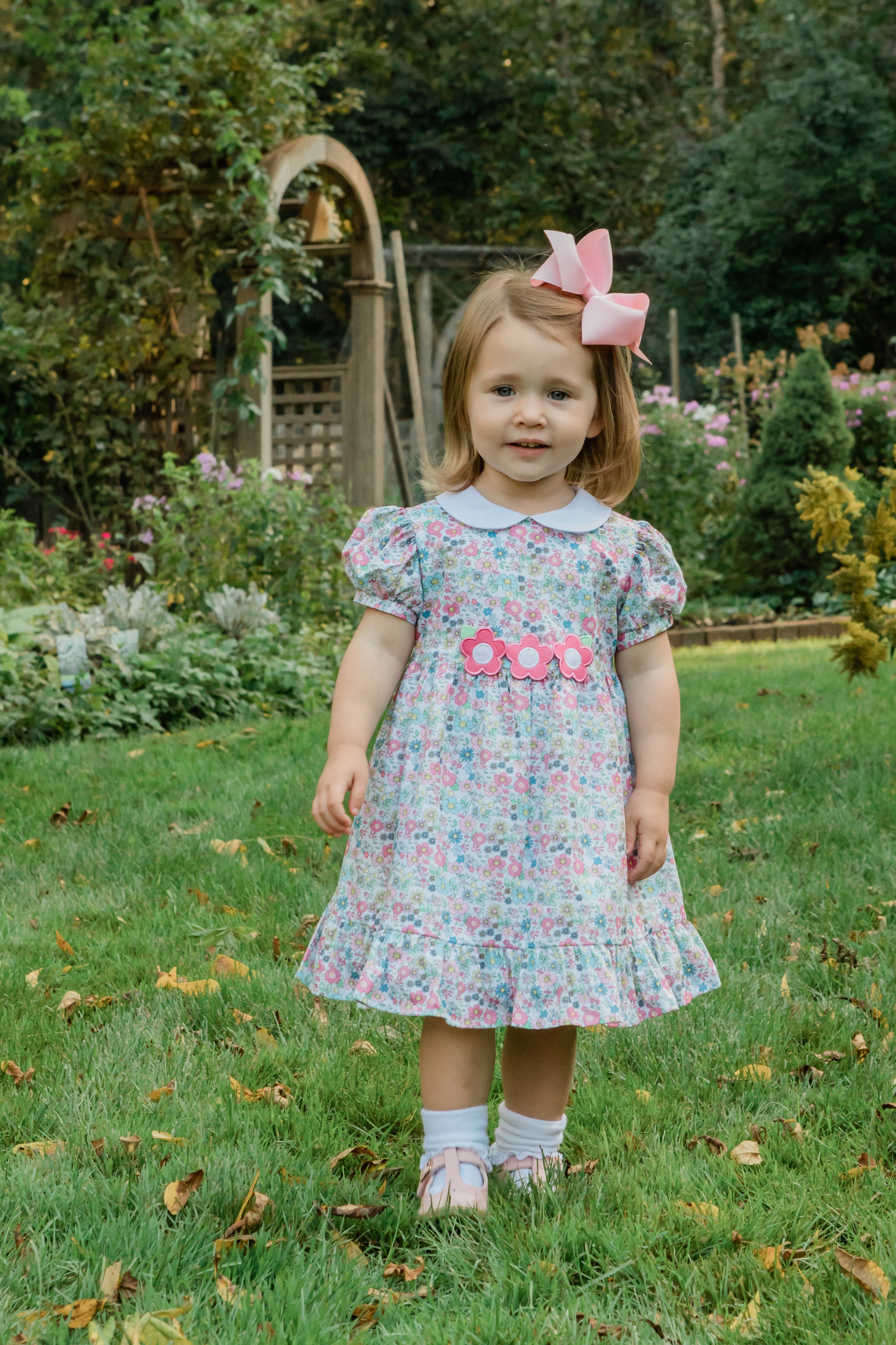 Floral Poplin Dress With Flowers
