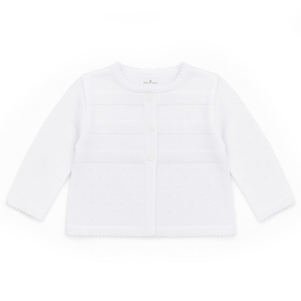 White Three Button Cardigan Sweater