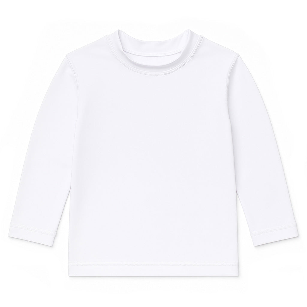 White Long Sleeve Rashguard with UPF 50+