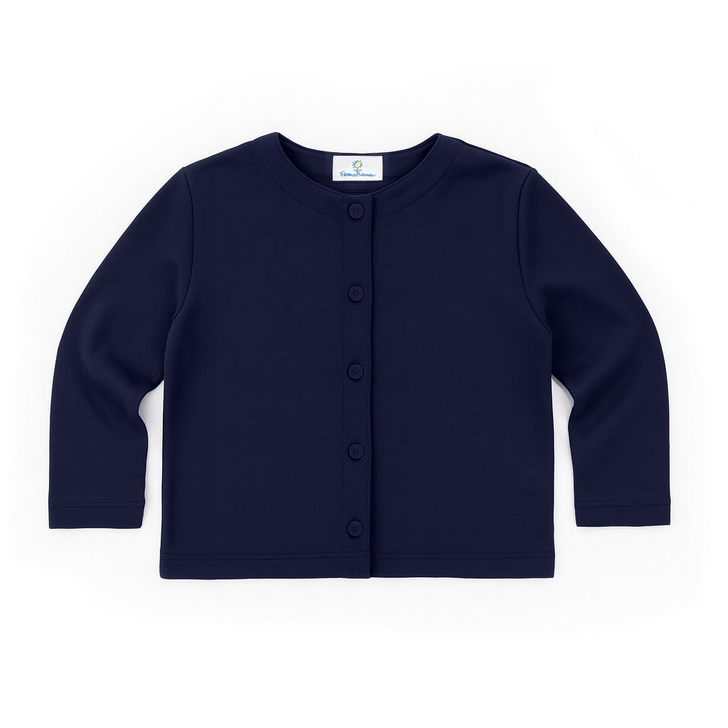 Girls Navy Knit Cardigan