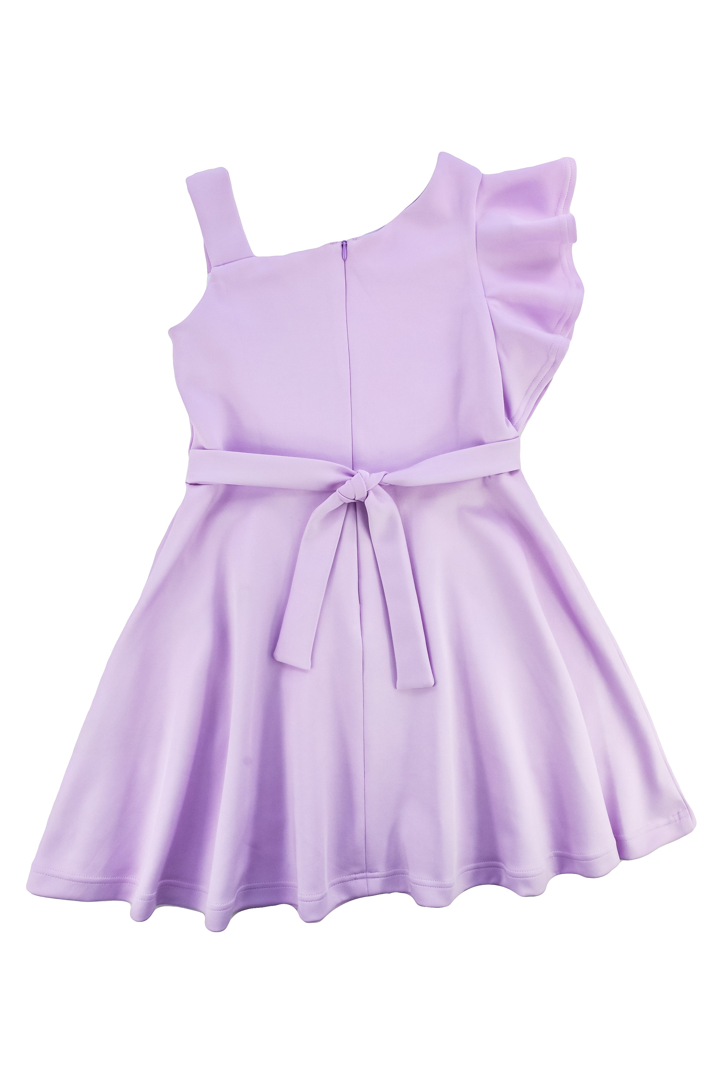 Scuba Knit Dress With Flutter Sleeve
