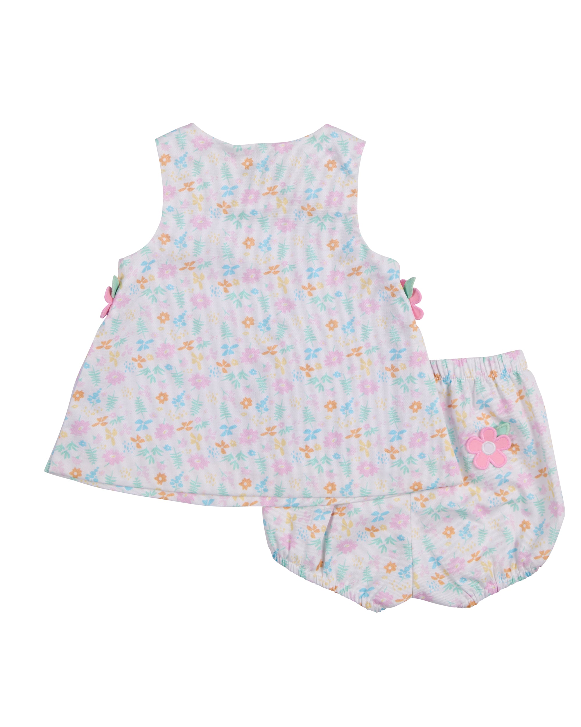 back view of Printed Pique Dress & Bloomer
