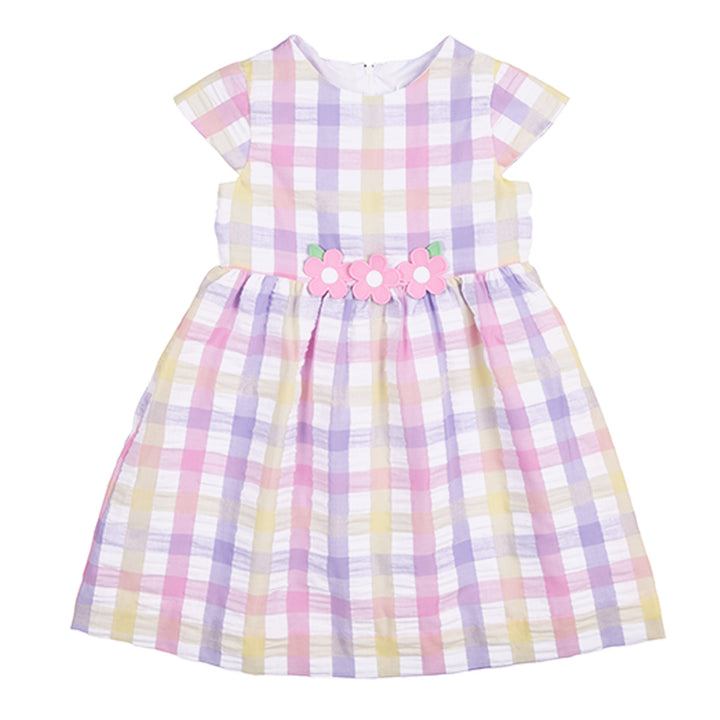 Pastel Plaid Dress With Flowers 18M Pastel Plaid Dress With Flowers 18M
