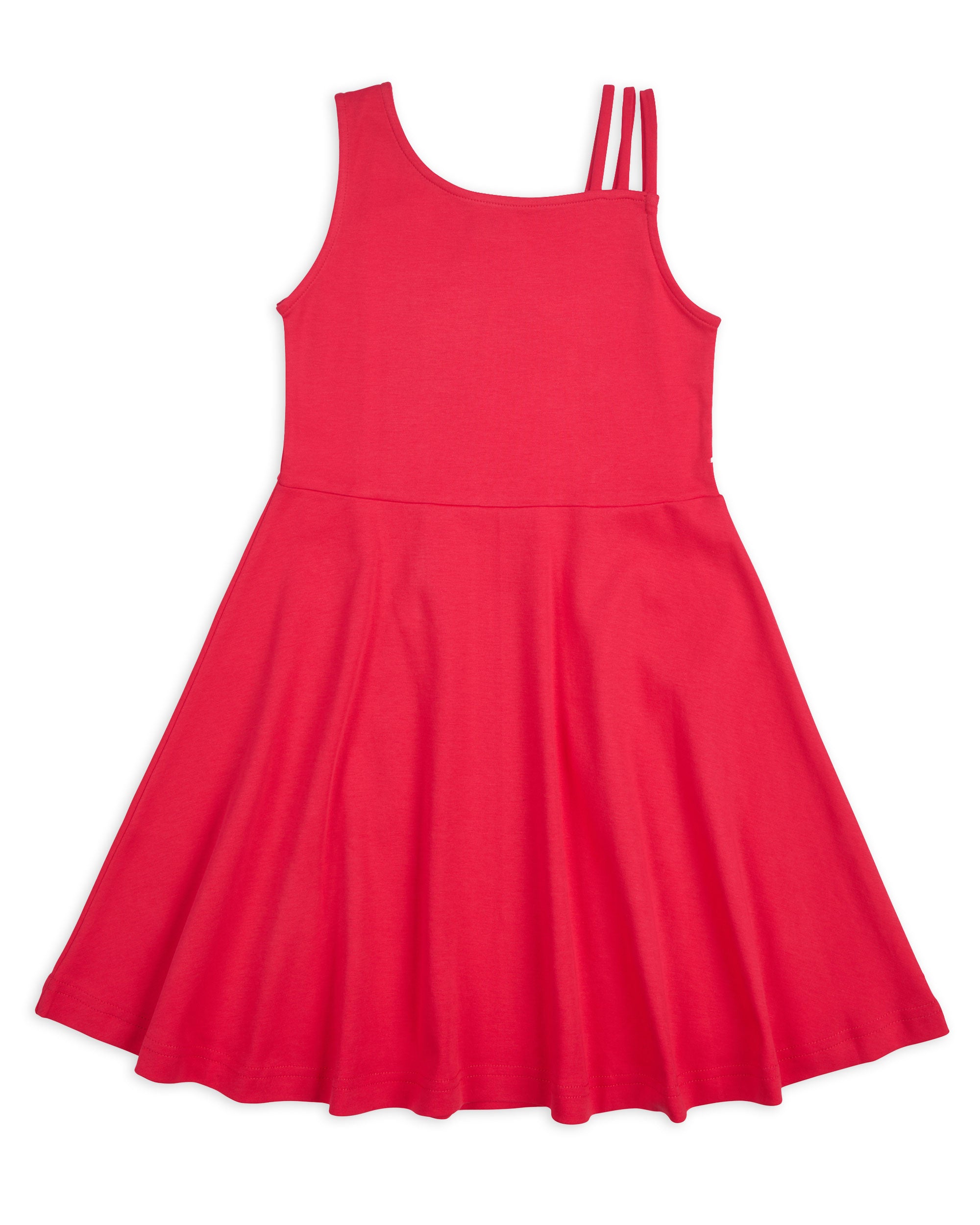 front view of dress with asymmetrical neck