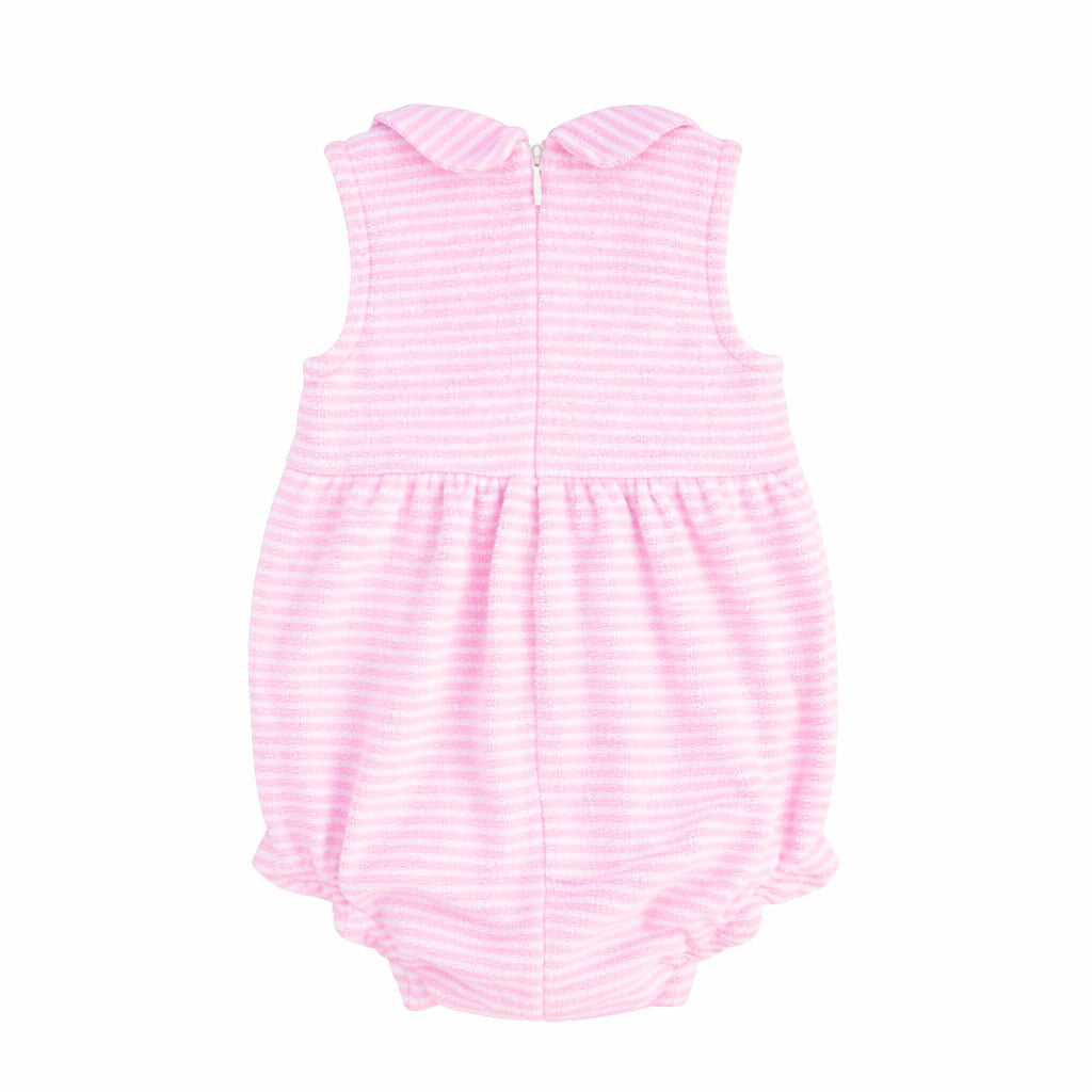 Stripe Terry Romper with Flowers