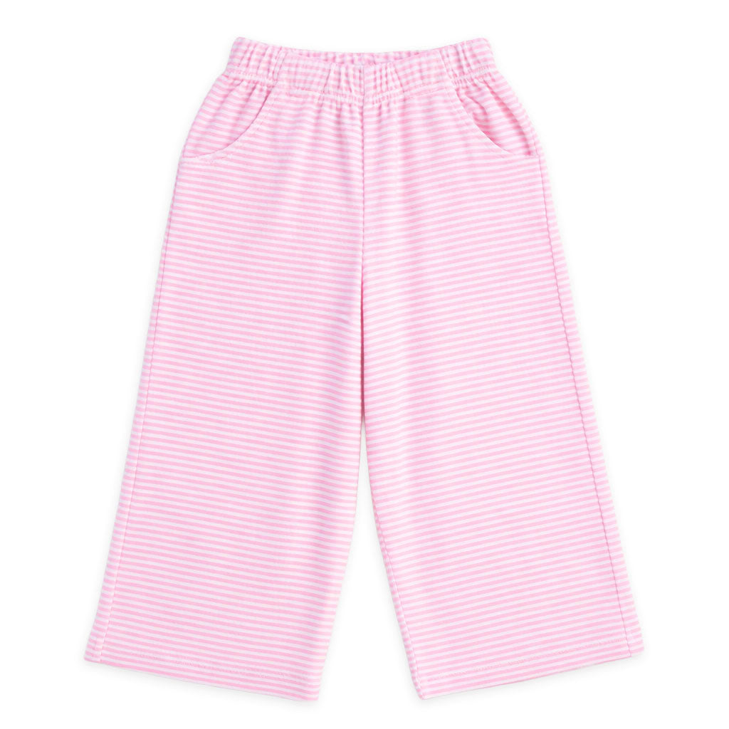 Stripe Terry Wide Leg Pant