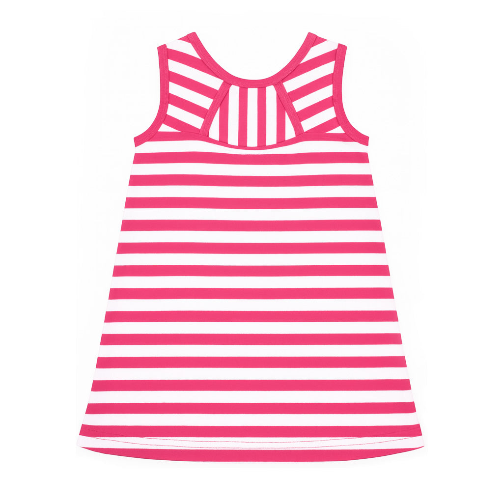 Stripe Knit Dress With Flower