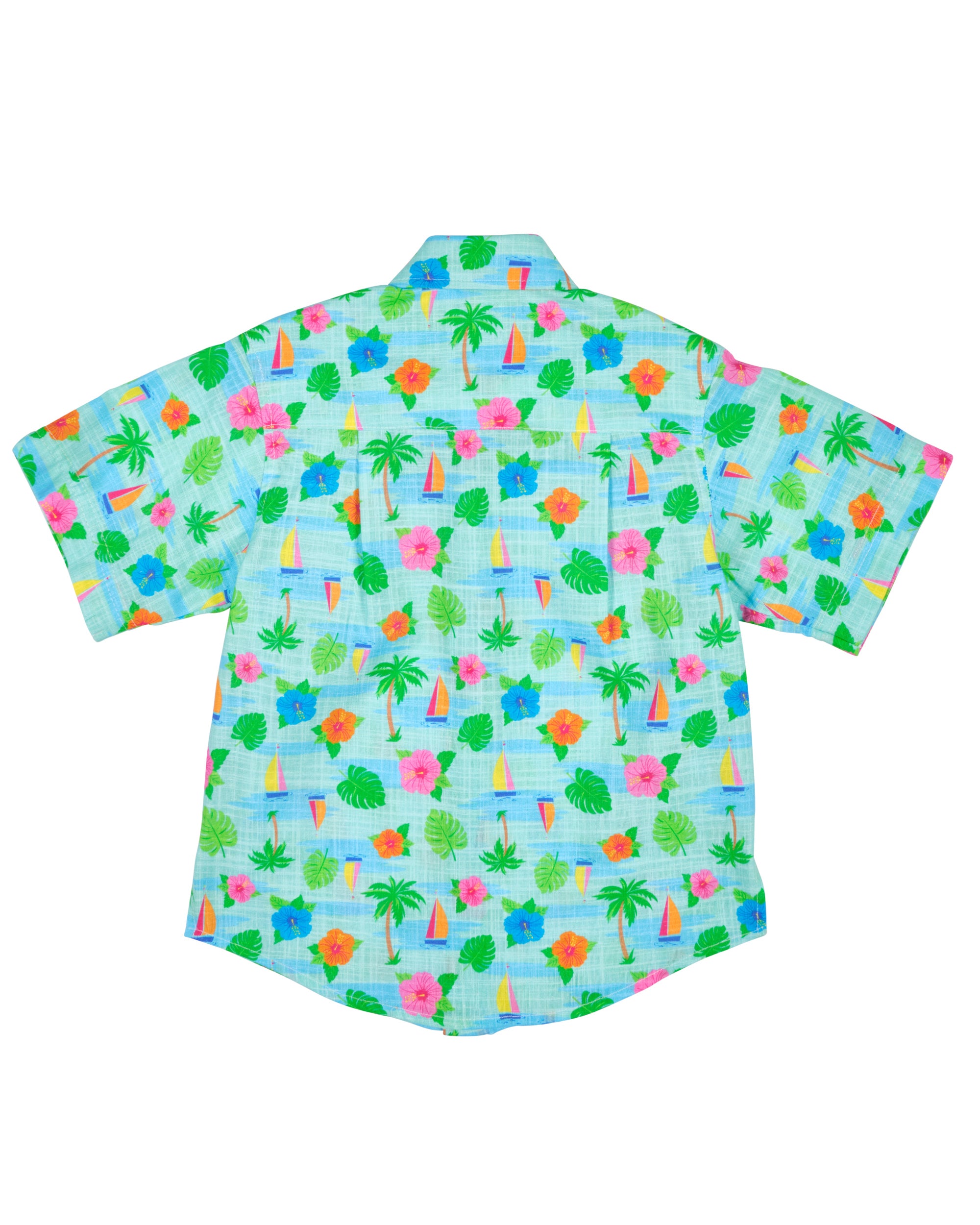 Printed Linen Look Camp Shirt