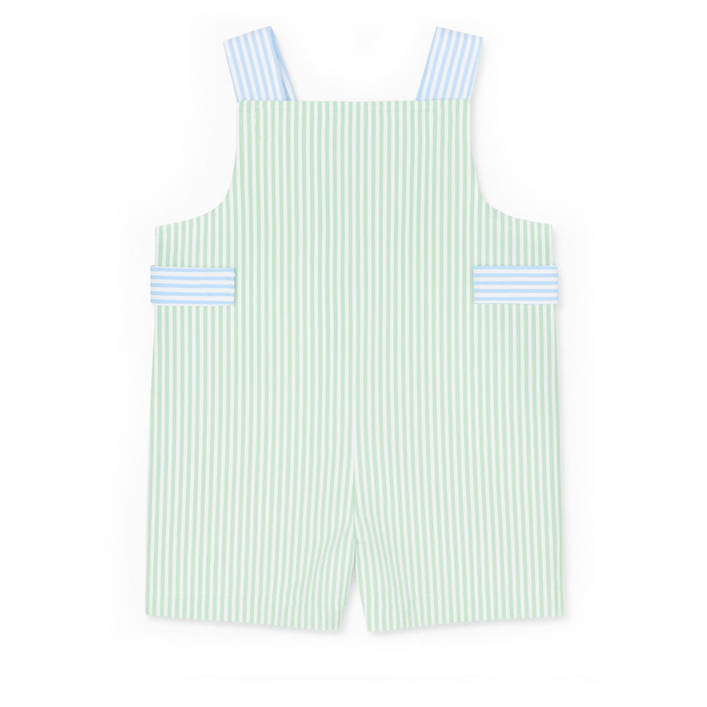 Seersucker Shortall With Parachute Bear