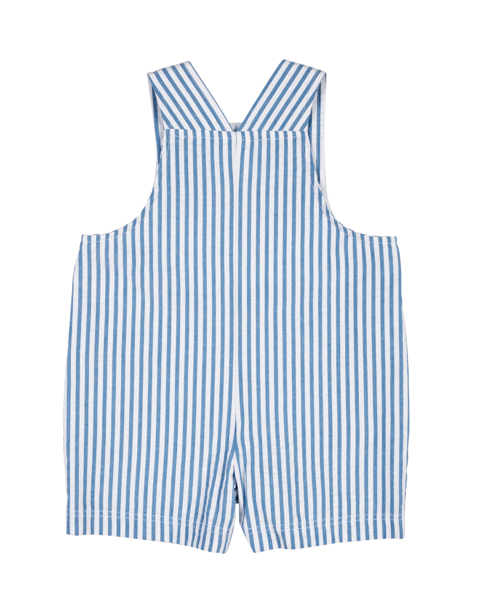 Stripe Seersucker Shortall With Octopus
