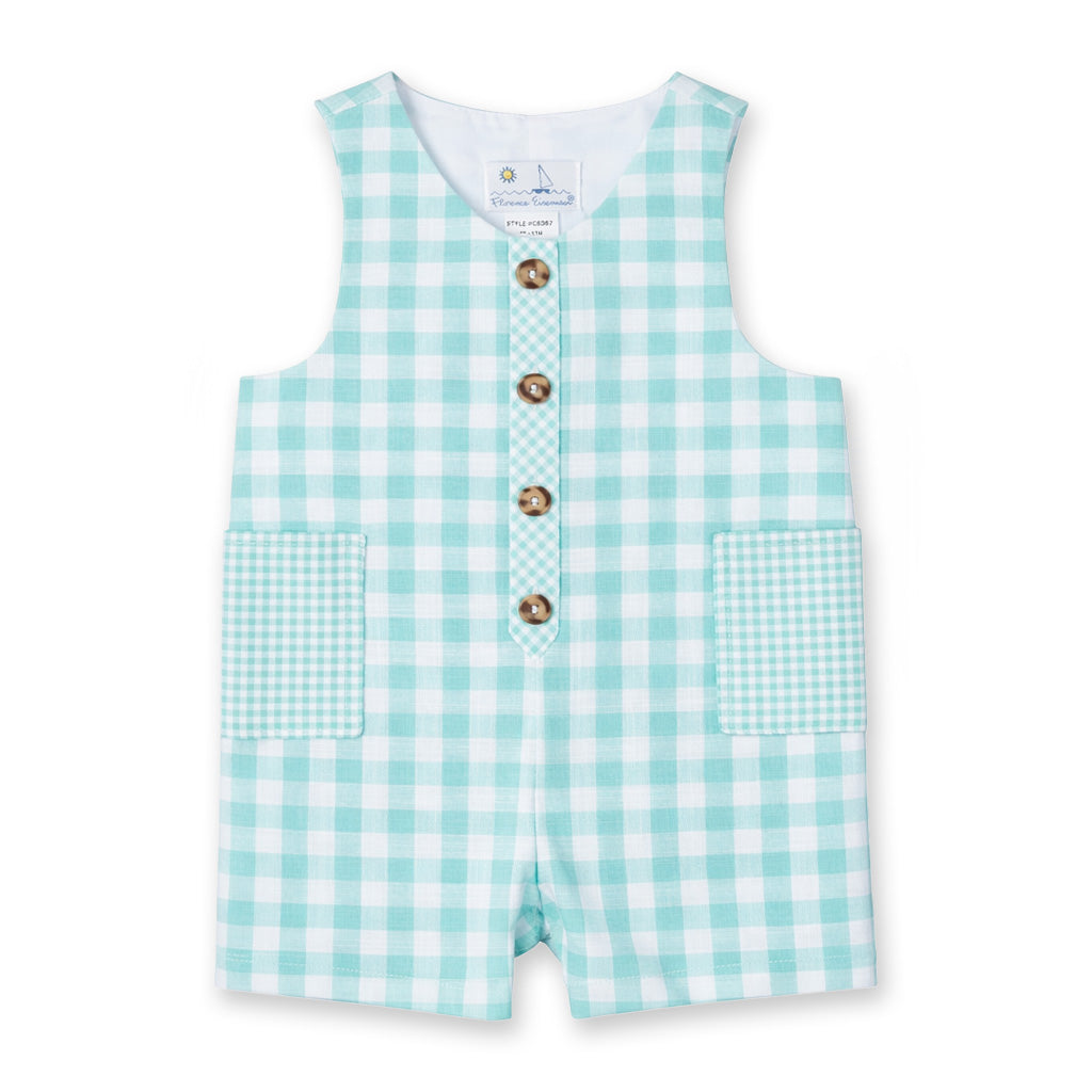 Gingham Linen Look Shortall