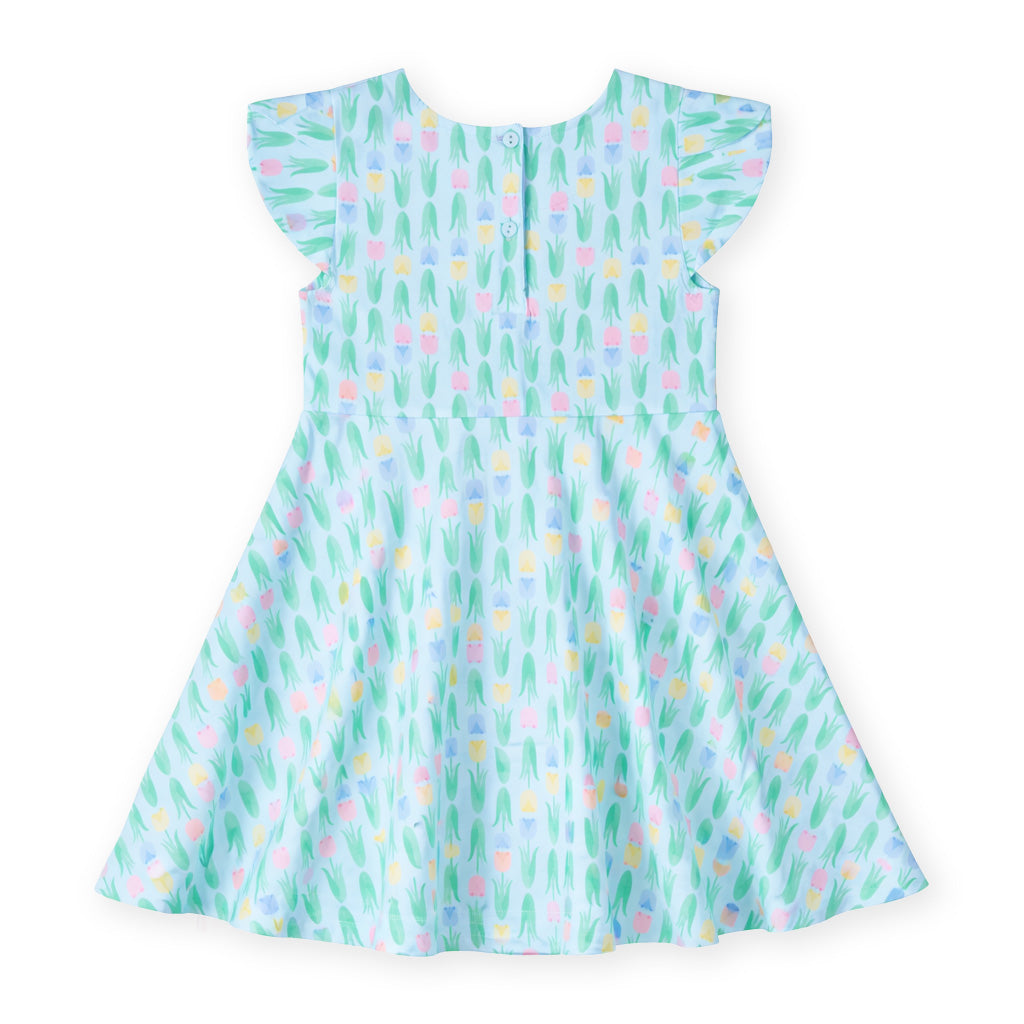 Printed Knit Tulip Twirl Dress