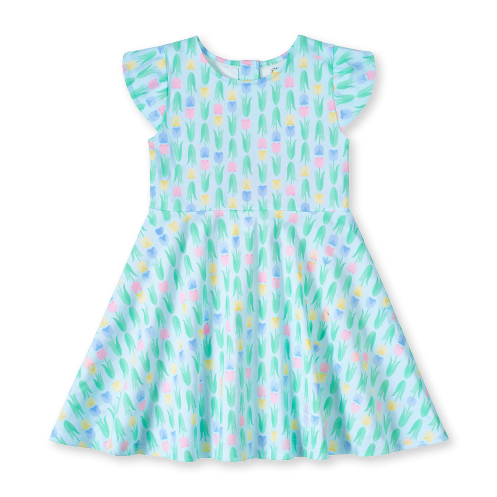Printed Knit Tulip Twirl Dress