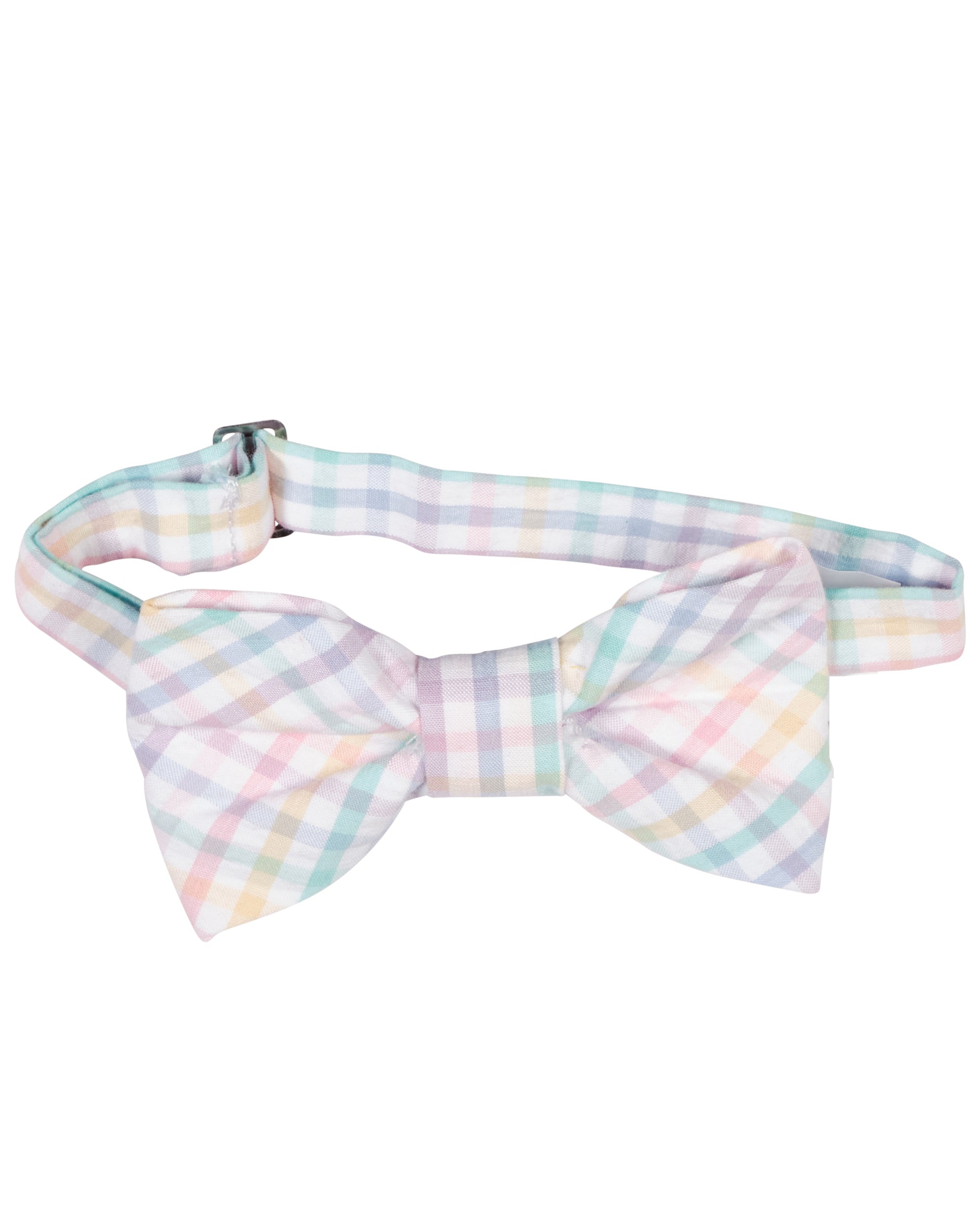 Plaid Seersucker Adjustable Bow Tie