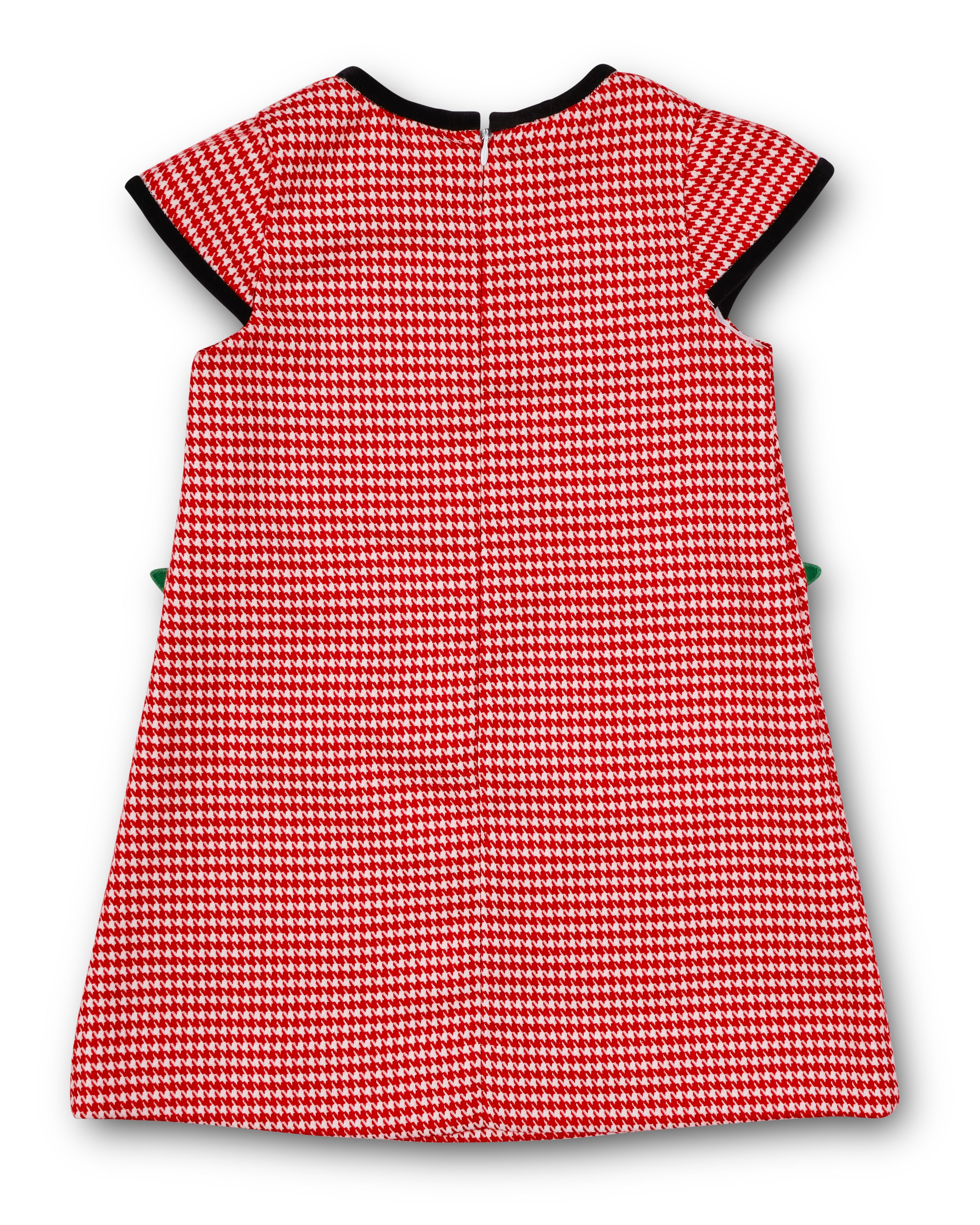 Houndstooth Dress With Flowers