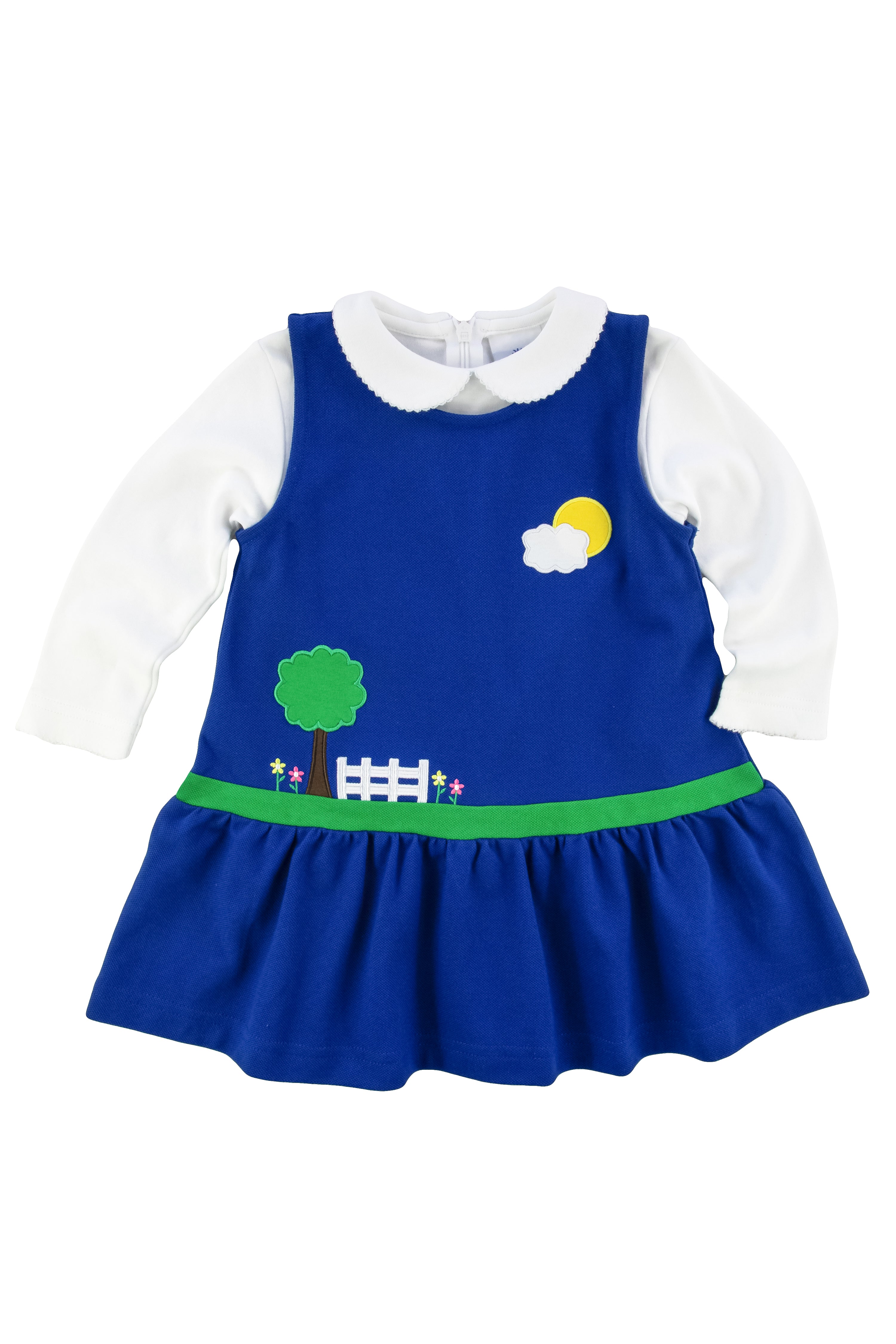 Pique Knit Jumper with Garden Scene