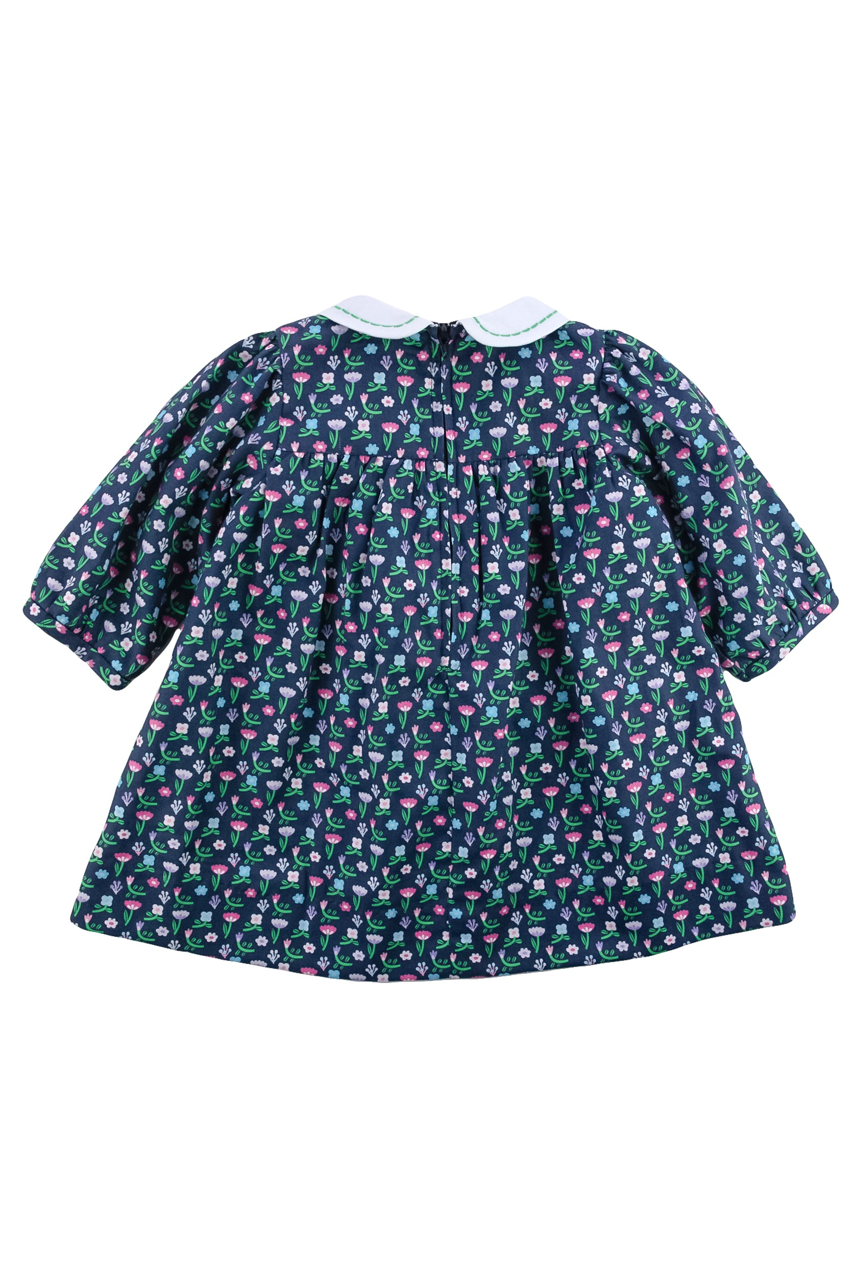 Floral Dress With Embroidered Collar