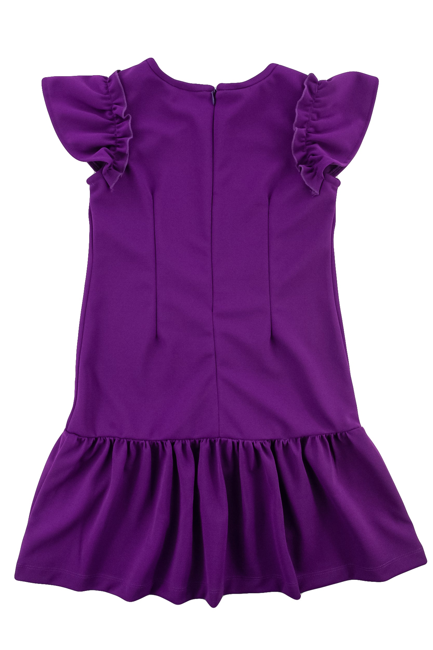 Crepe Scuba Dress With Ruffle Sleeve
