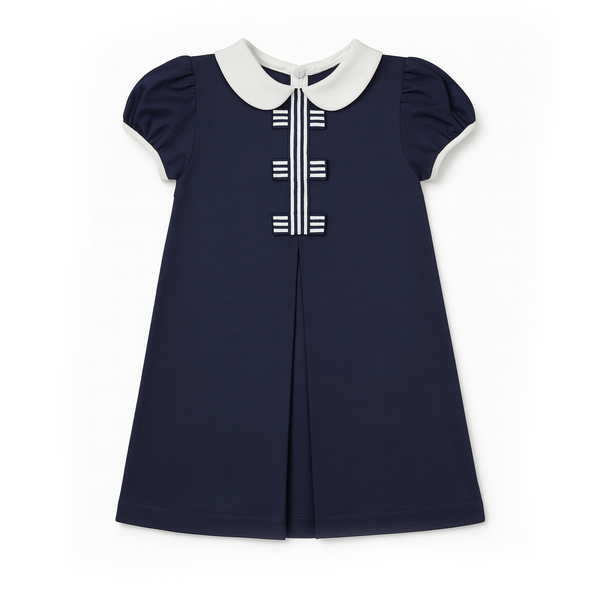 Knit Dress With Stripe Ribbon Bows