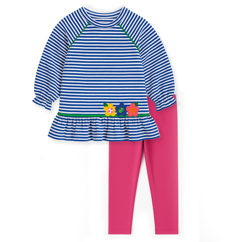 Knit Set With Sport Ball Flowers
