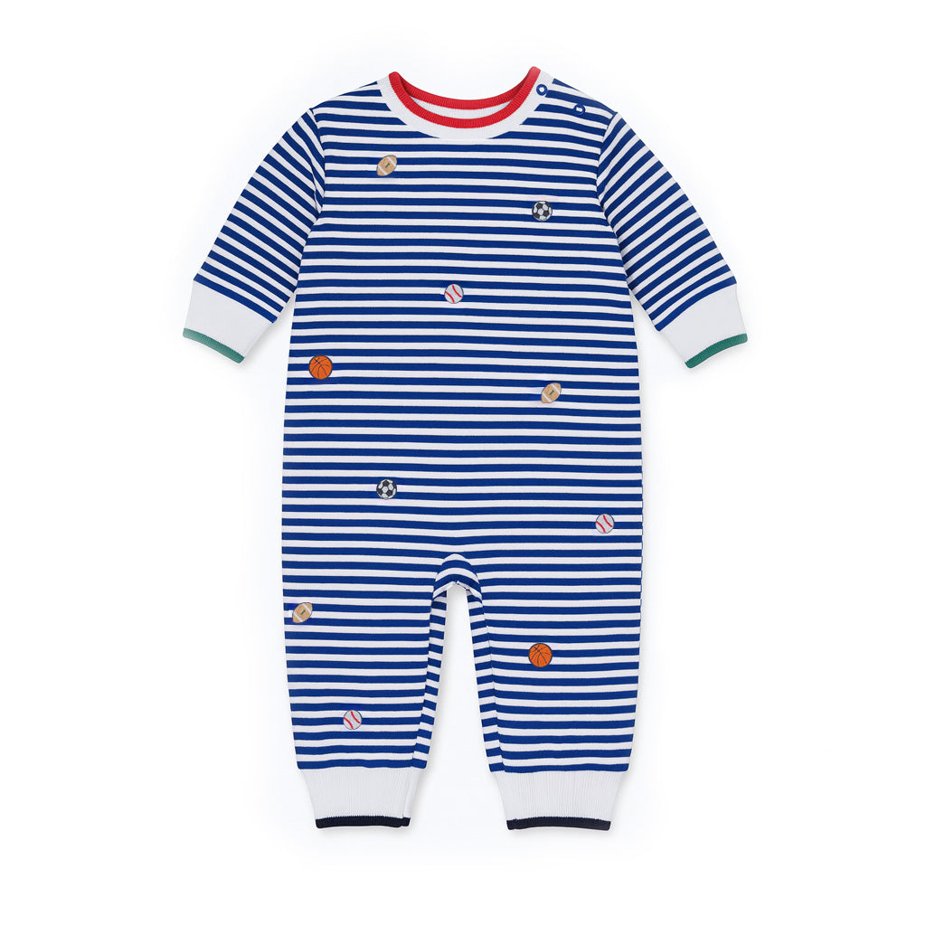 Stripe Knit Longall With Emb Sport Balls