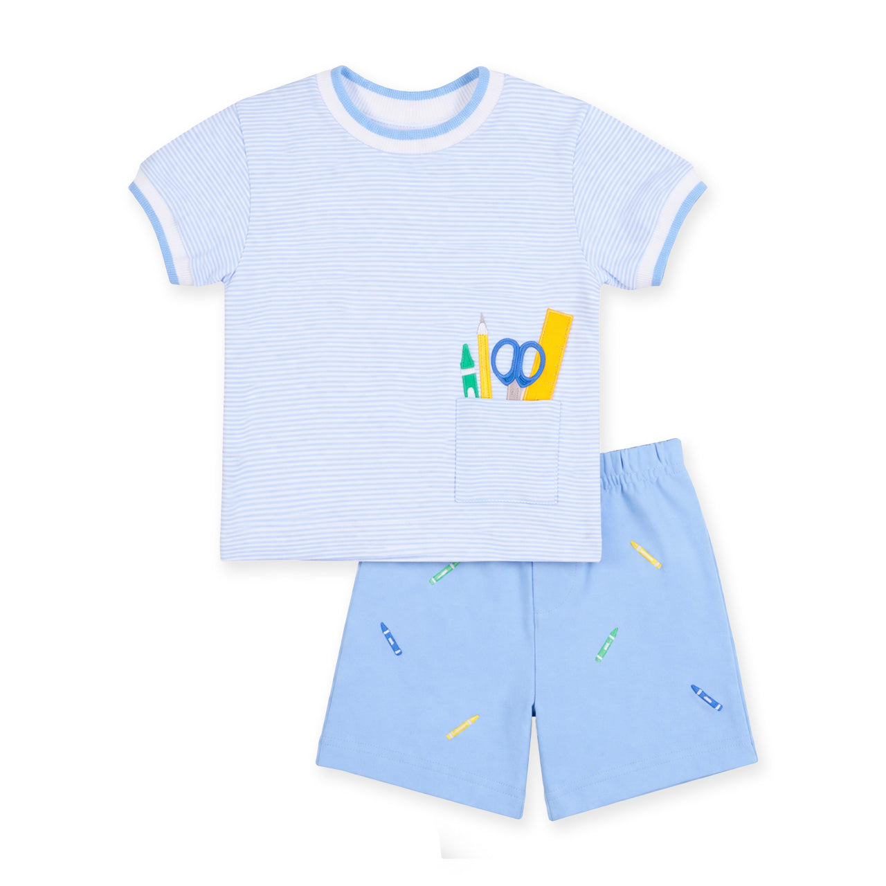 Knit Short Set with School Supplies