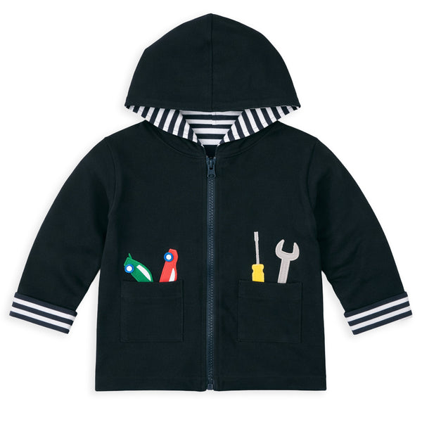＜6(ROKU)＞COTTON×ACETATE REVERSIBLE COAT Reversible Jacket with Cars & Tools