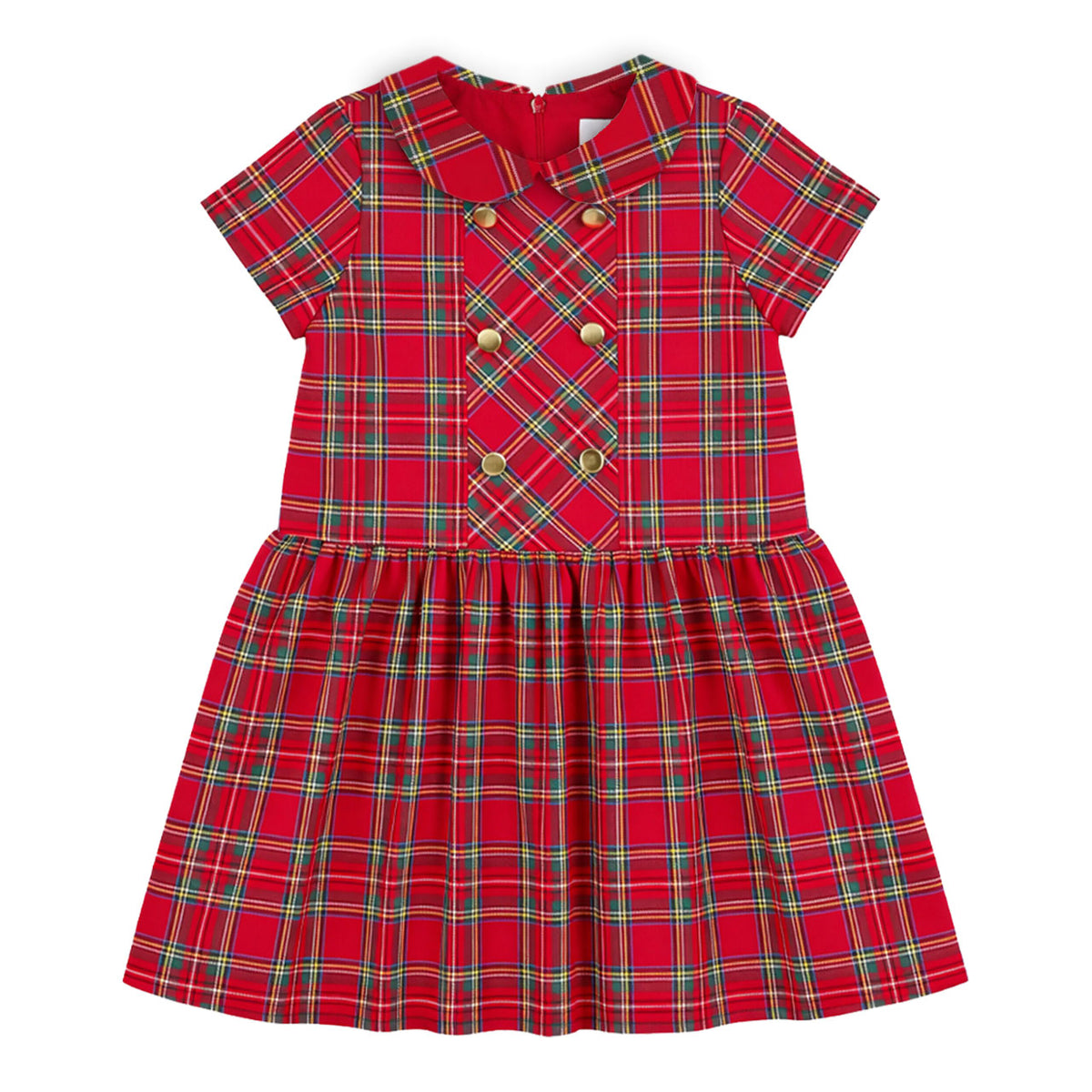 Plaid Dress with Buttons