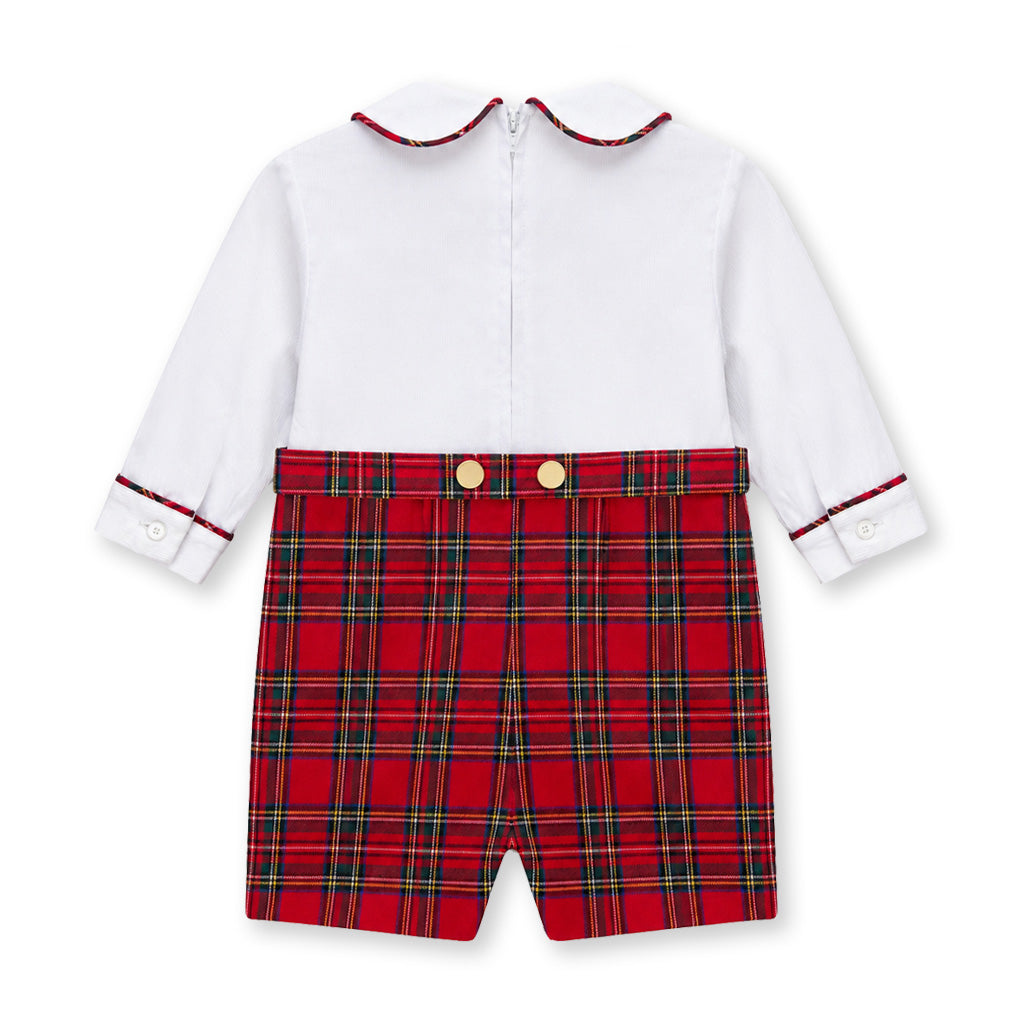 Pique & Plaid Long Sleeve Shortall